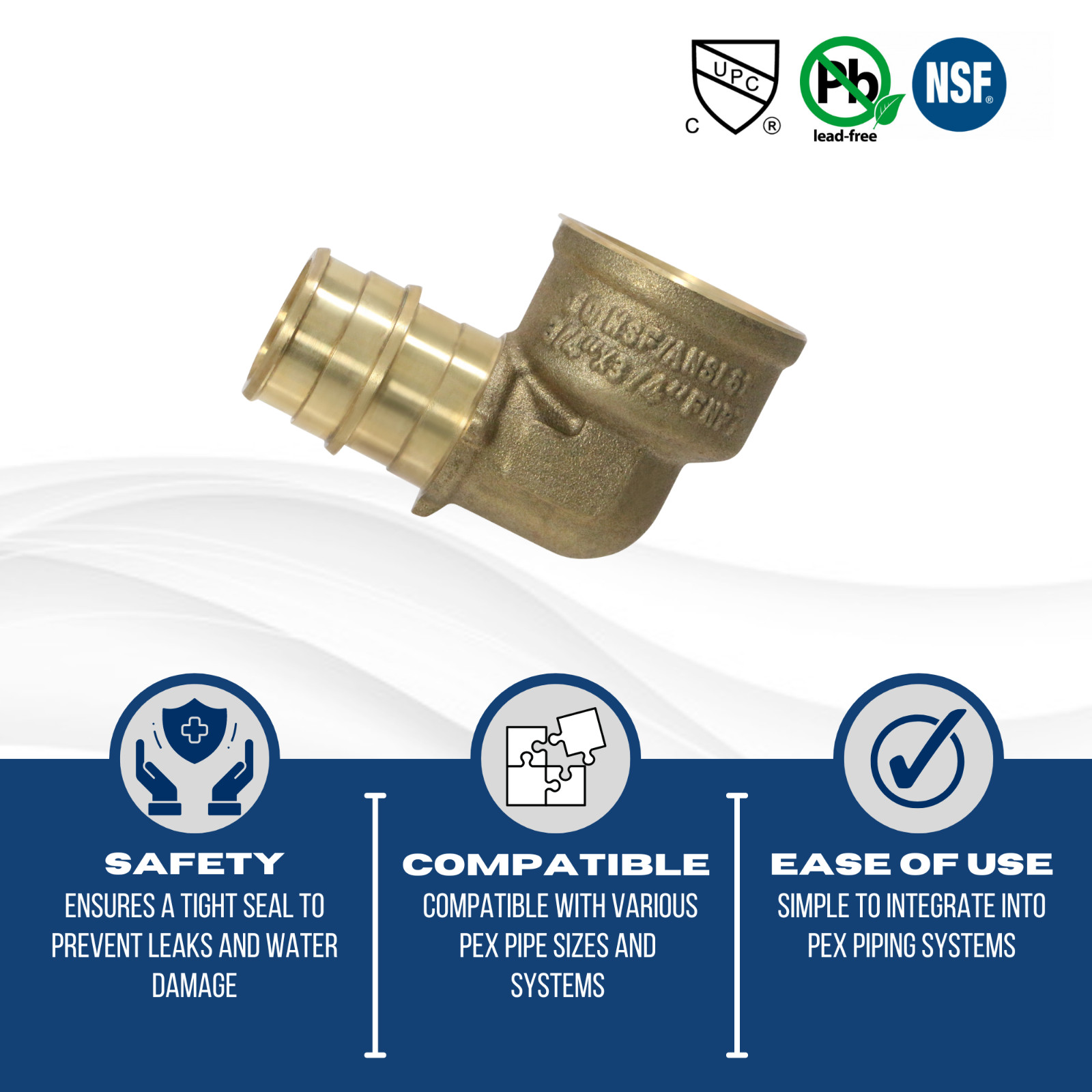 25 Pack XFITTING 3/4″ Pex A x 3/4″ Female NPT Elbow, F1960, Lead Free Brass