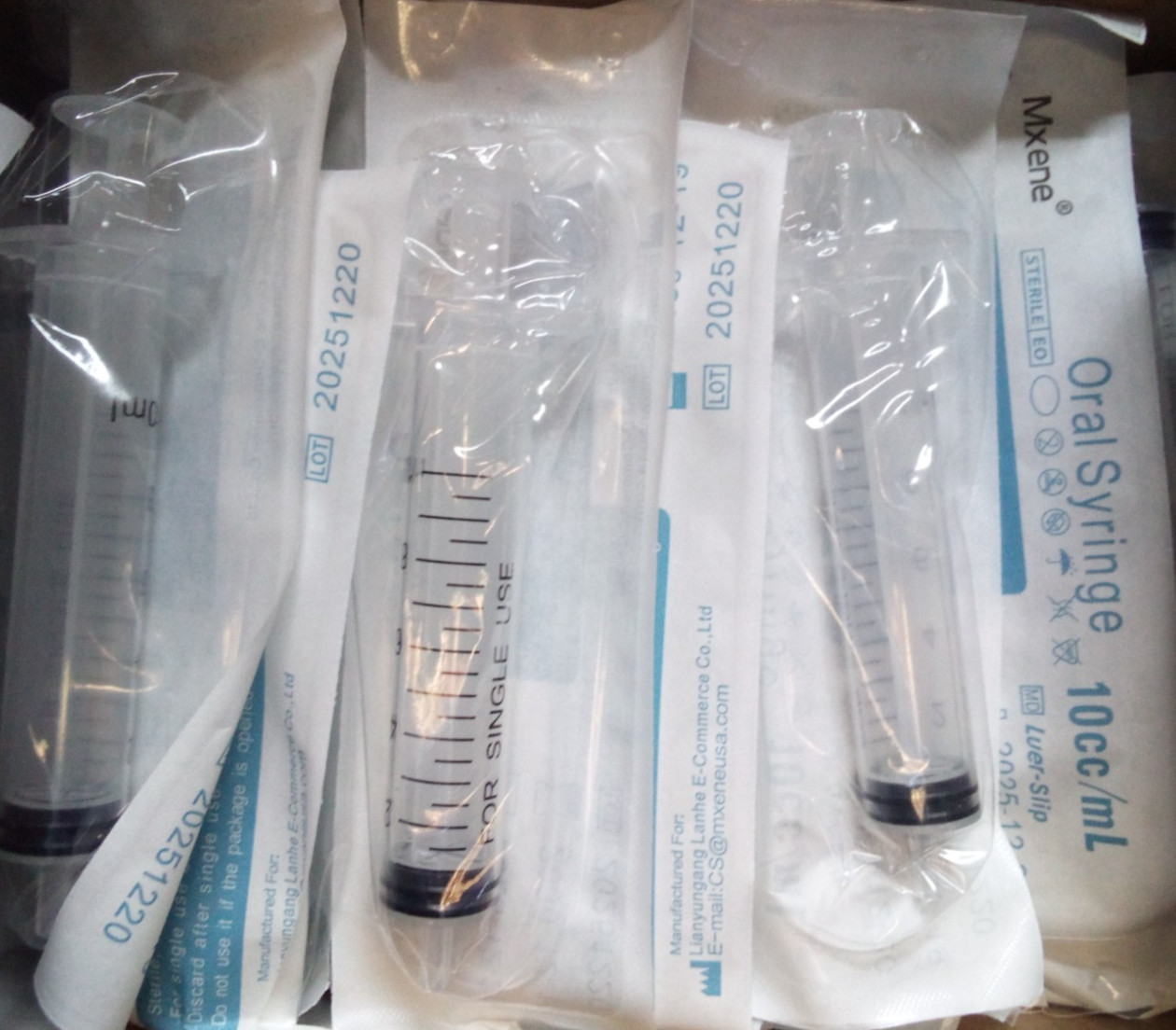 Mxene 50x 10ml Oral Syringes Luer Slip Tip No Needle Sterile Individually Sealed