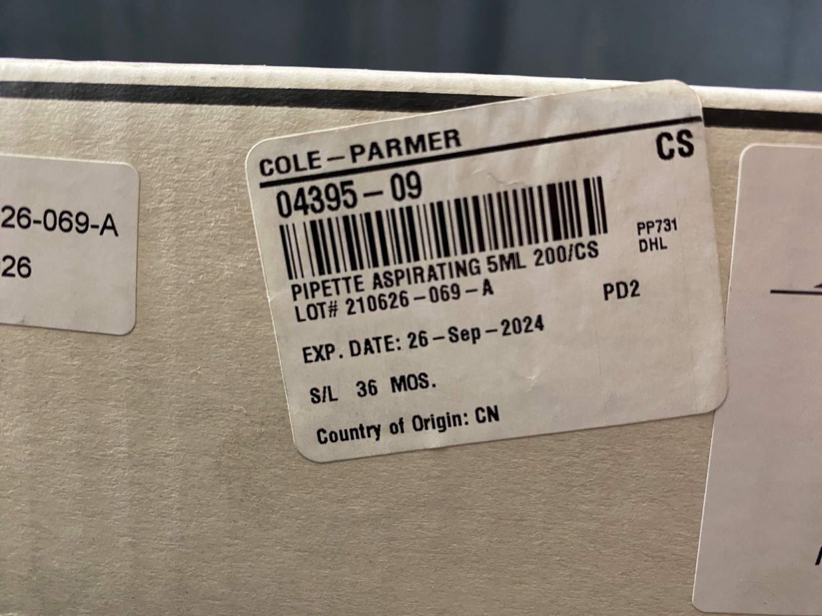 COLE-PARMER 5mL Aspirating Serological Pipettes Sterile EW-04395-09 (200/cs)