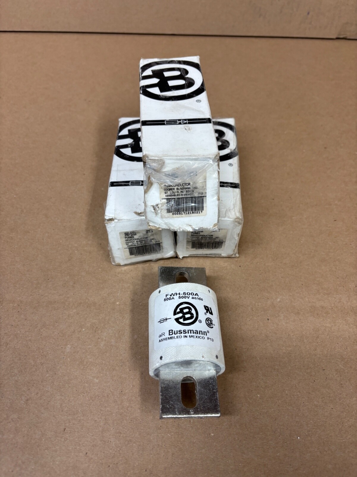 New Old Stock Bussmann FWH-500A Semiconductor Fuses LOT OF 3