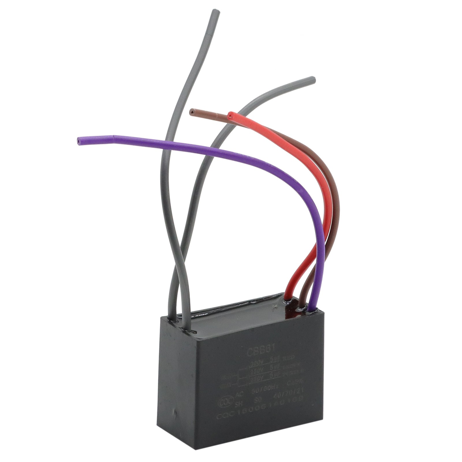 CBB61 Ceiling Fan Capacitor 5 Wire 5+5+5uf 250V-300V AC 50/60 Hz Power Relay