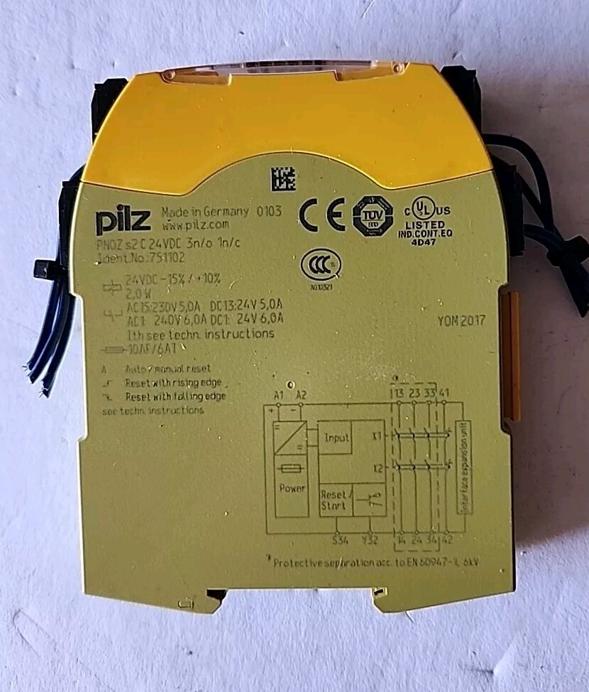 Pilz PNOZ s2 C Safety Relay, 751102, 24VDC, 3 n/o, 1 n/c Free Shipping