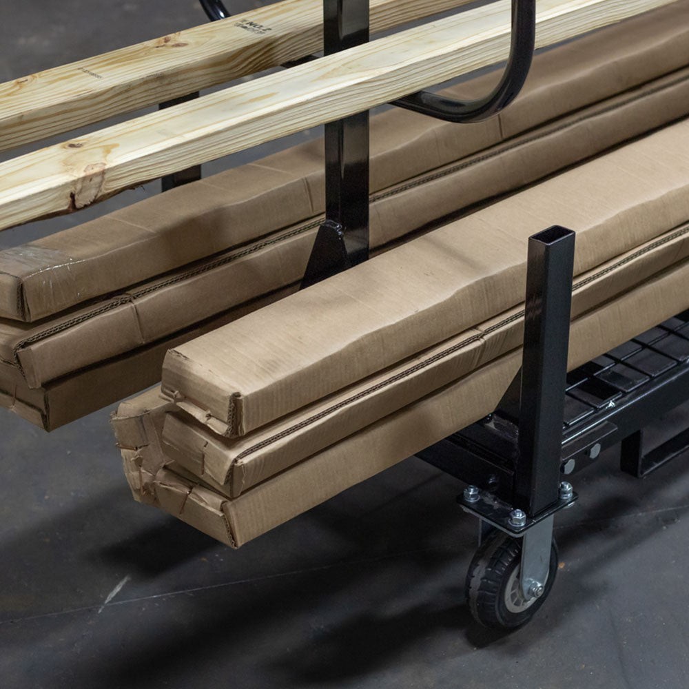 Titan Attachments Mobile Conduit Lumber and Pipe Rack with Eight Bins