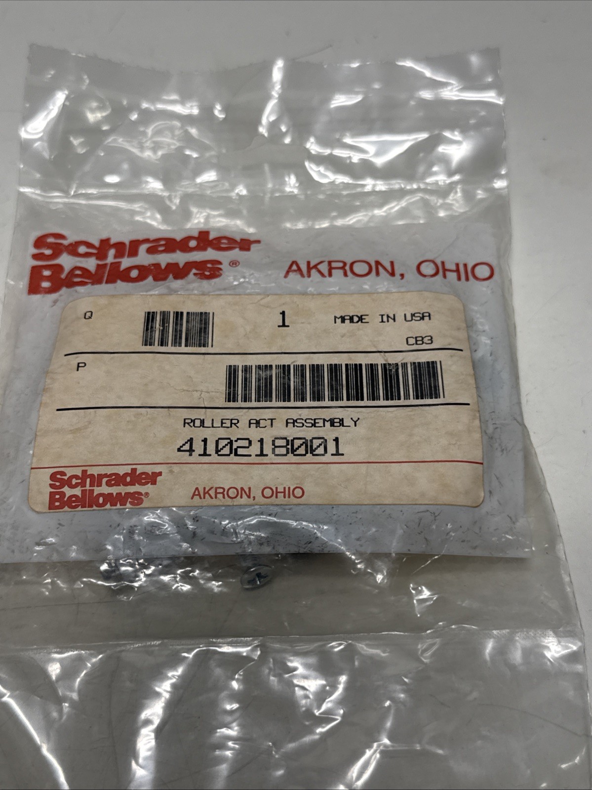 SEALED NEW PARKER SCHRADER BELLOWS 410218001 ROLLER ACT ASSEMBLY Lot Of 2