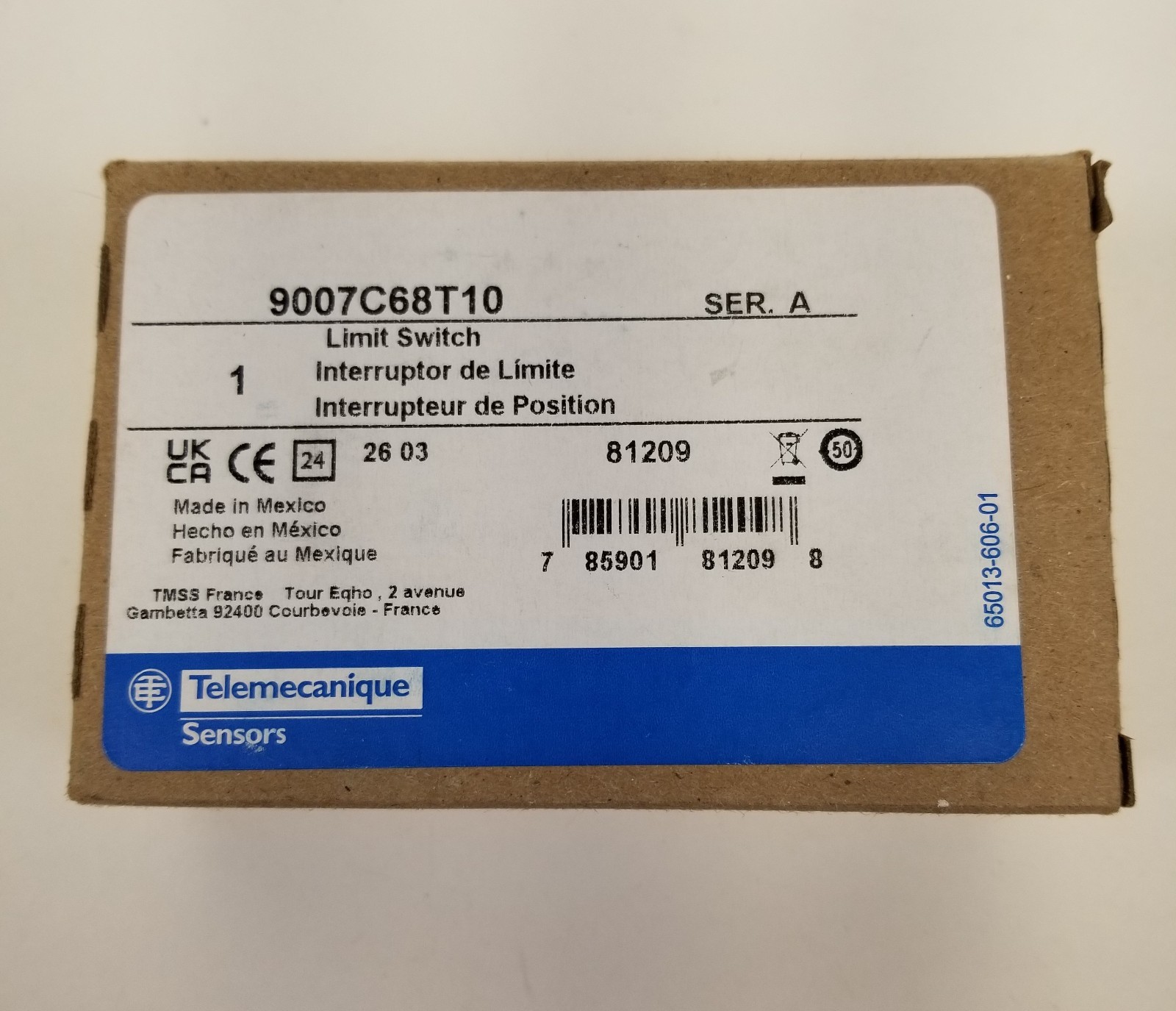 Telemecanique 9007C68T10 Limit Switch 10A 600 VAC 2NO/2NC 2-Pole NEW