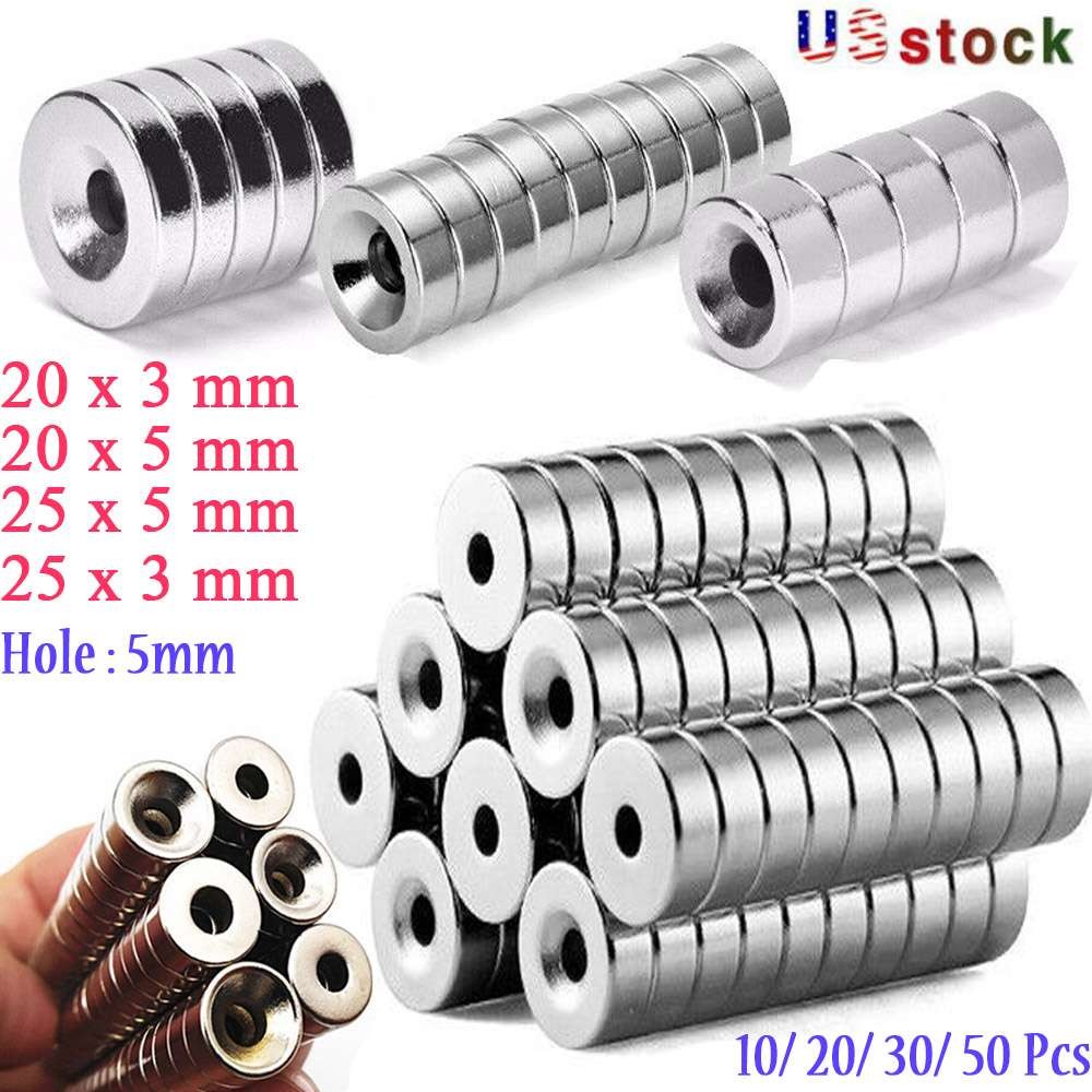 LOT Round Strong Countersunk Ring Magnet with Hole Rare Earth Neodymium Disc N35