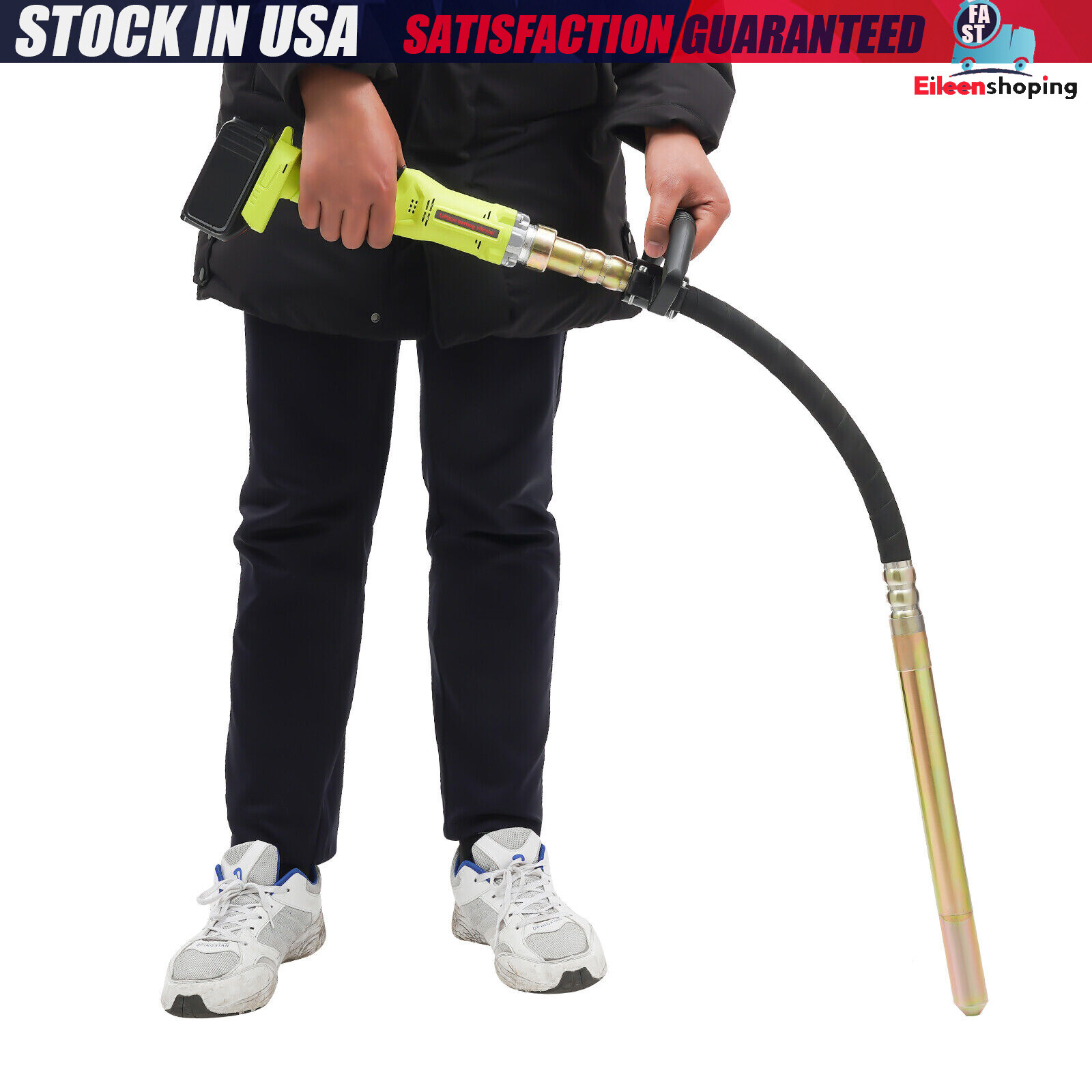 NEW! Cordless Handheld Concrete Vibrator with Battery & Battery Charger 29000rpm