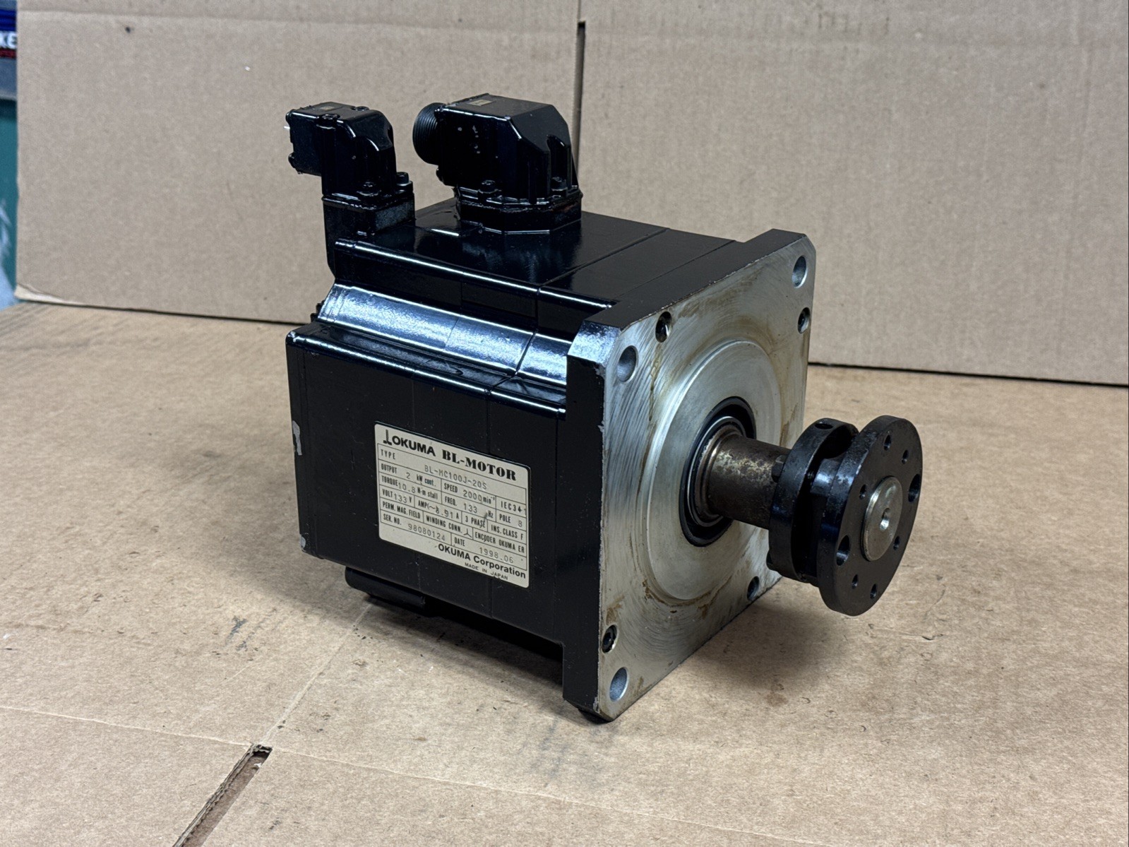 OKUMA BL-MC100J-20S BL Motor 2000RPM 2kW ER-J-7200D WARRANTY FAST SHIPPING