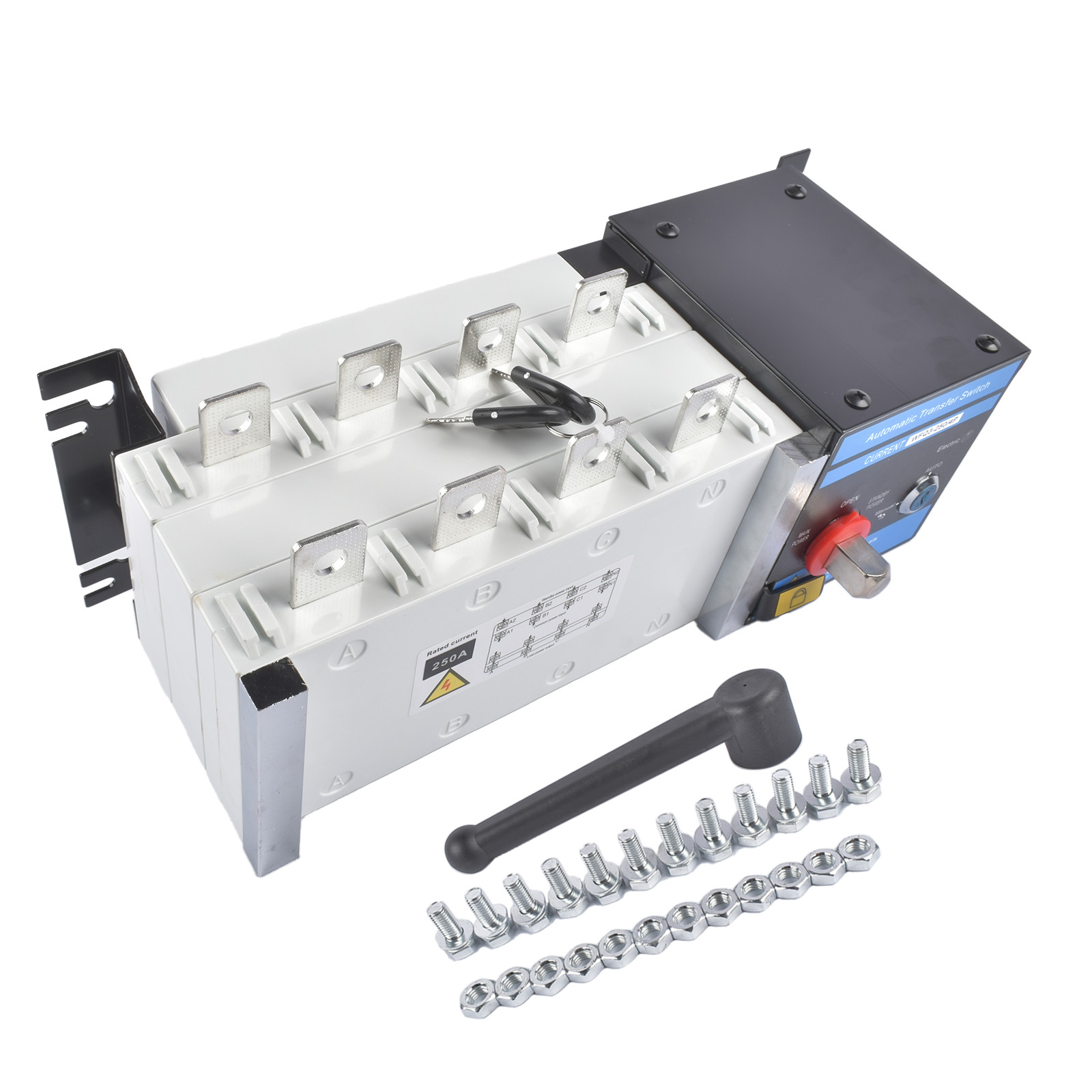 Industrial Automatic Transfer Switch 4P 250A 110V / 220V Auto or Manual Mode