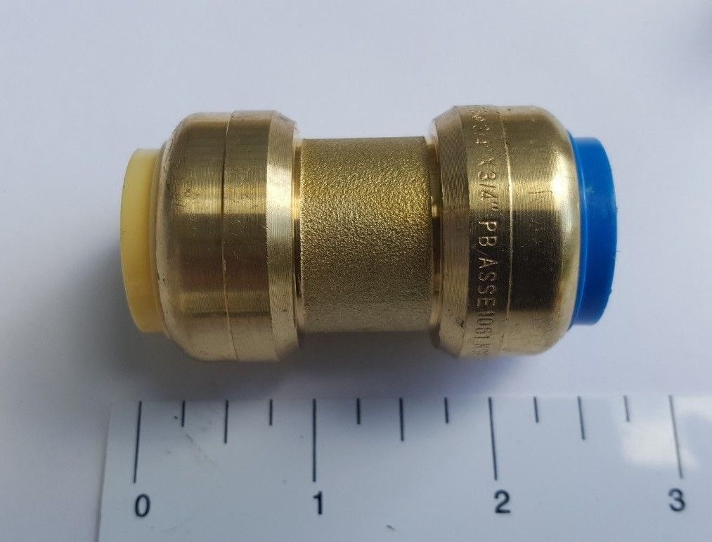 10) 3/4″ X 3/4″ PB (POLYBUTYLENE) SHARKBITE STYLE CONVERSION PUSH FIT COUPLINGS