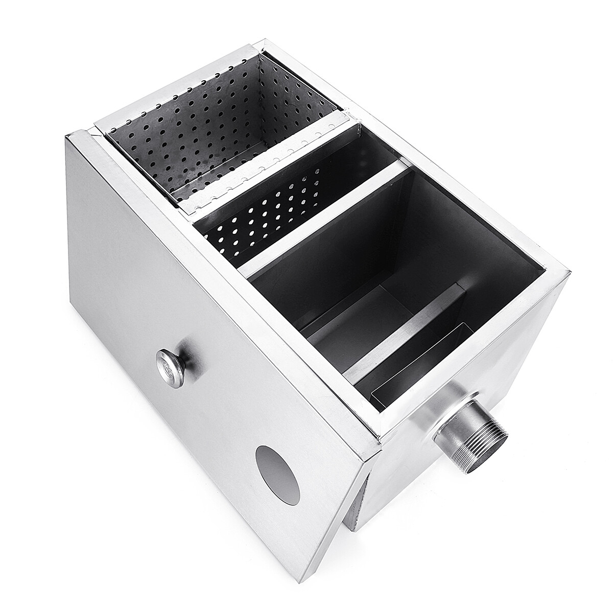 8LB 5GPM Stainless Steel Commercial Restaurant Kitchen Grease Trap Interceptor