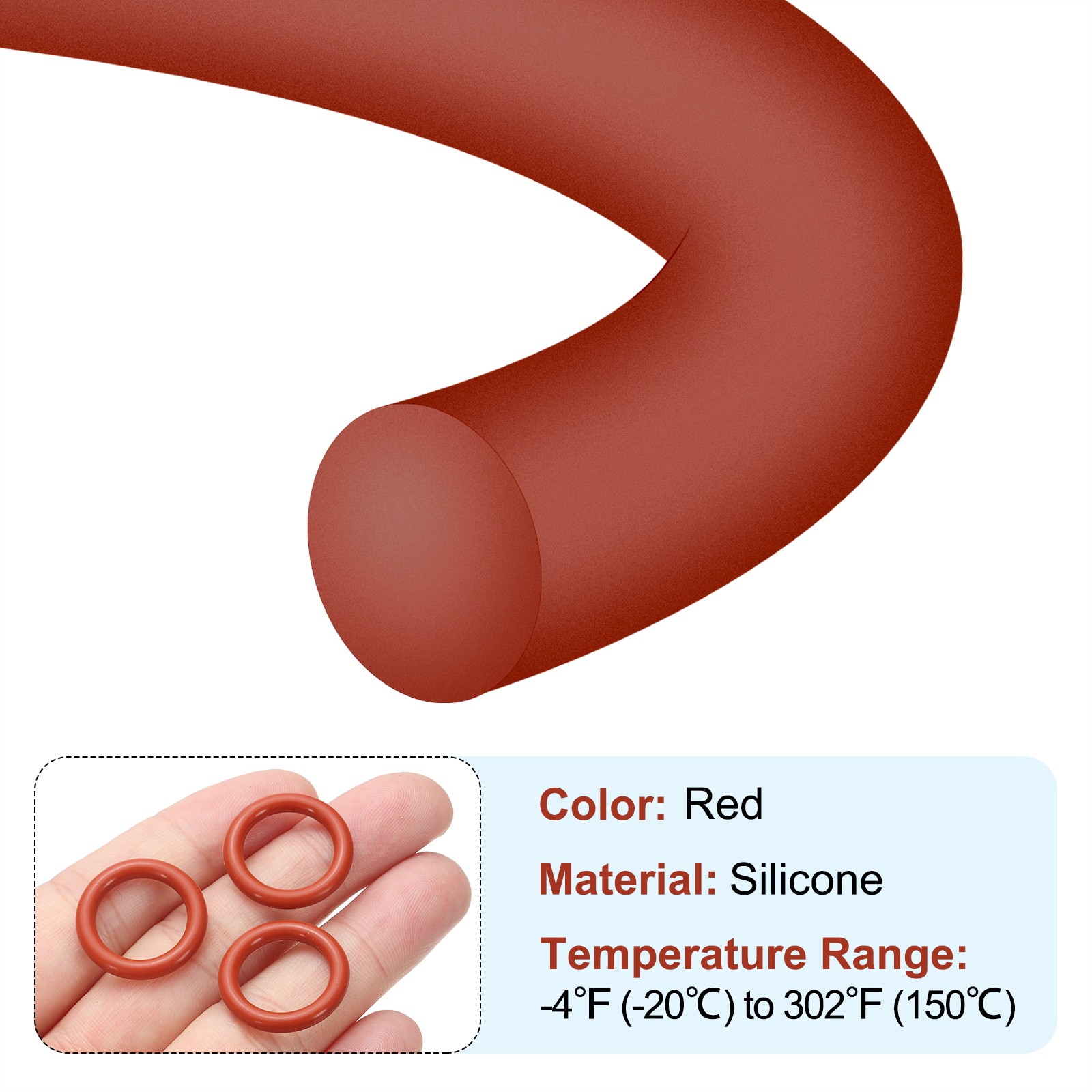 100Pcs Silicone O-Ring 20mm OD 14mm ID 3mm Width VMQ Sealing Gasket, Red