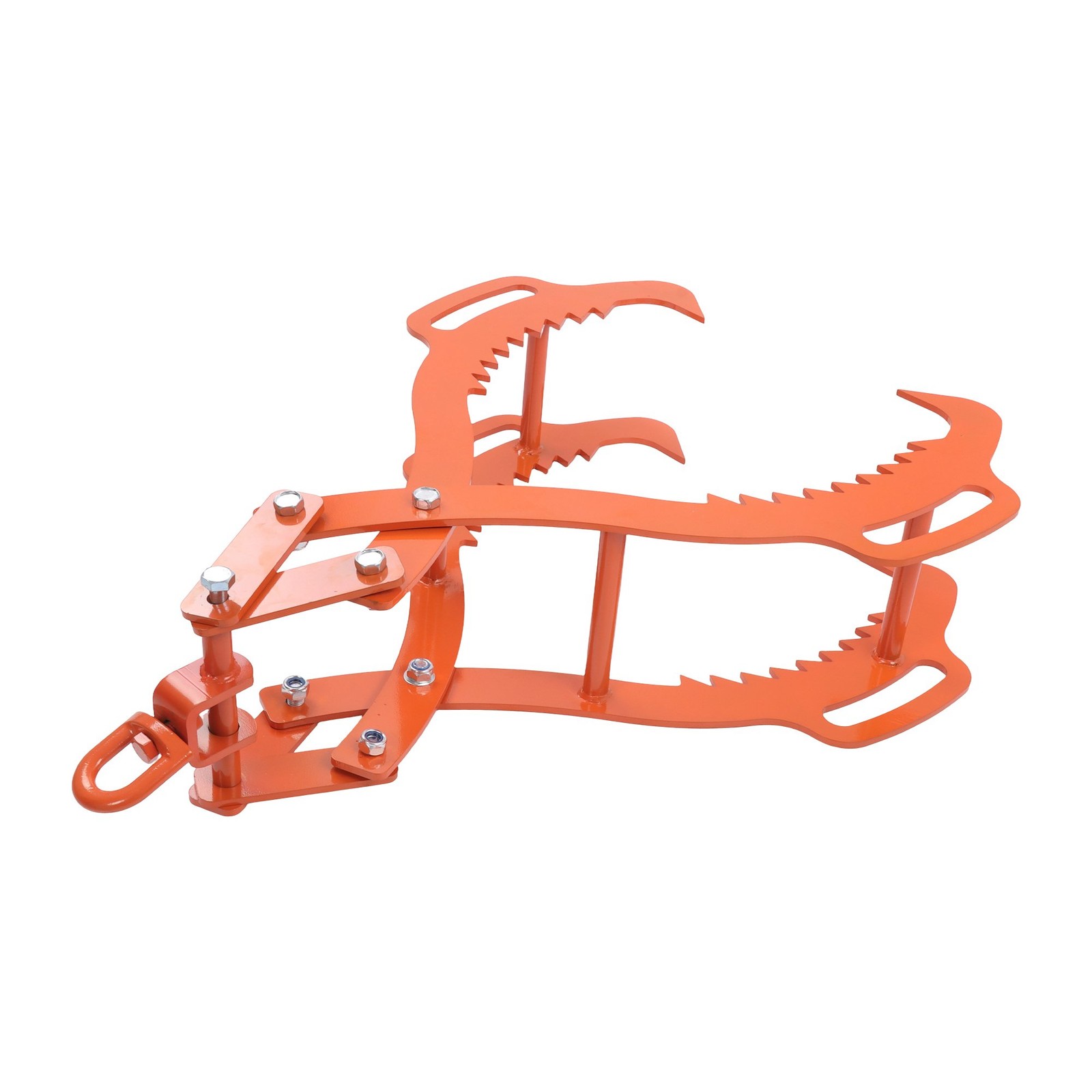 36in Log Lifting Tongs 4 Serrated Claw Heavy Duty Steel Swivel Dragging Tongs