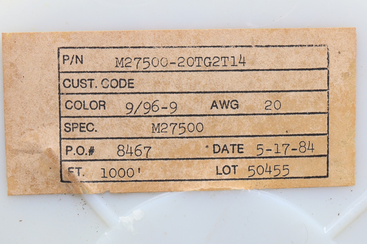 M27500-20TG2T14 20/2 Shielded Tinned Copper ETFE Jacketed Wire, 50 Feet