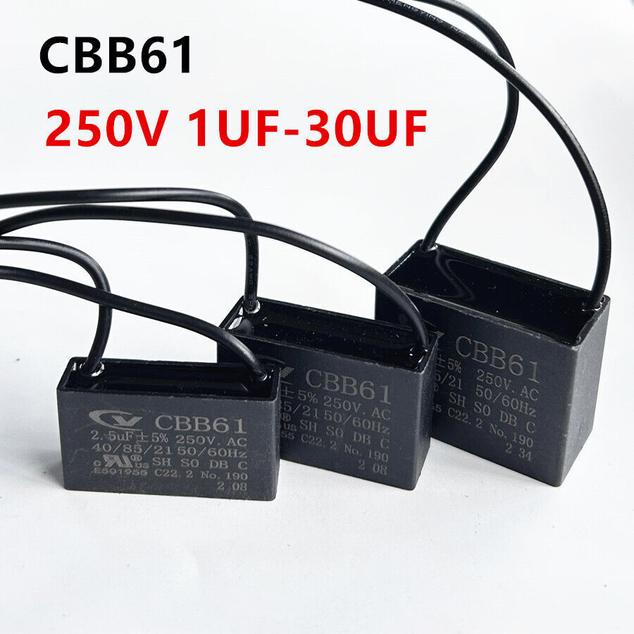 CBB61 250V 2-Wire Capacitor 1-30UF Bulk, AC Pump/Fan Repair Kit‌ ‌