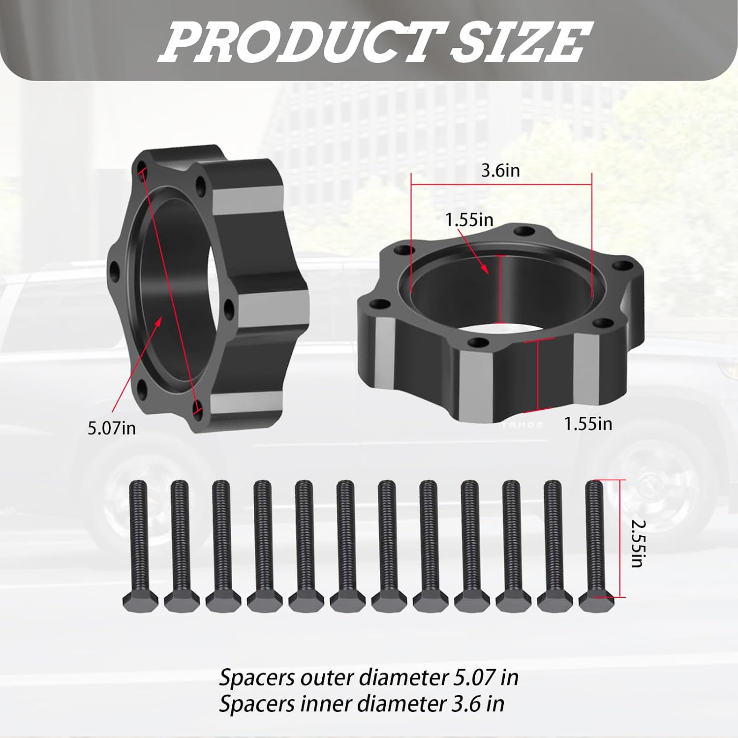 CV Spacers with Hardware Compatible with 99-16 Chevrolet GMC 1500 Pickups,00-16