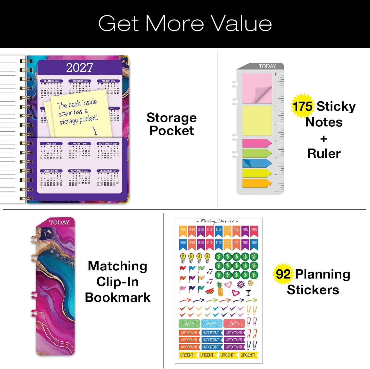 HARDCOVER 2026 Planner, 5.5″x8″: 14 Months (November 2025 – December 2026), Dail