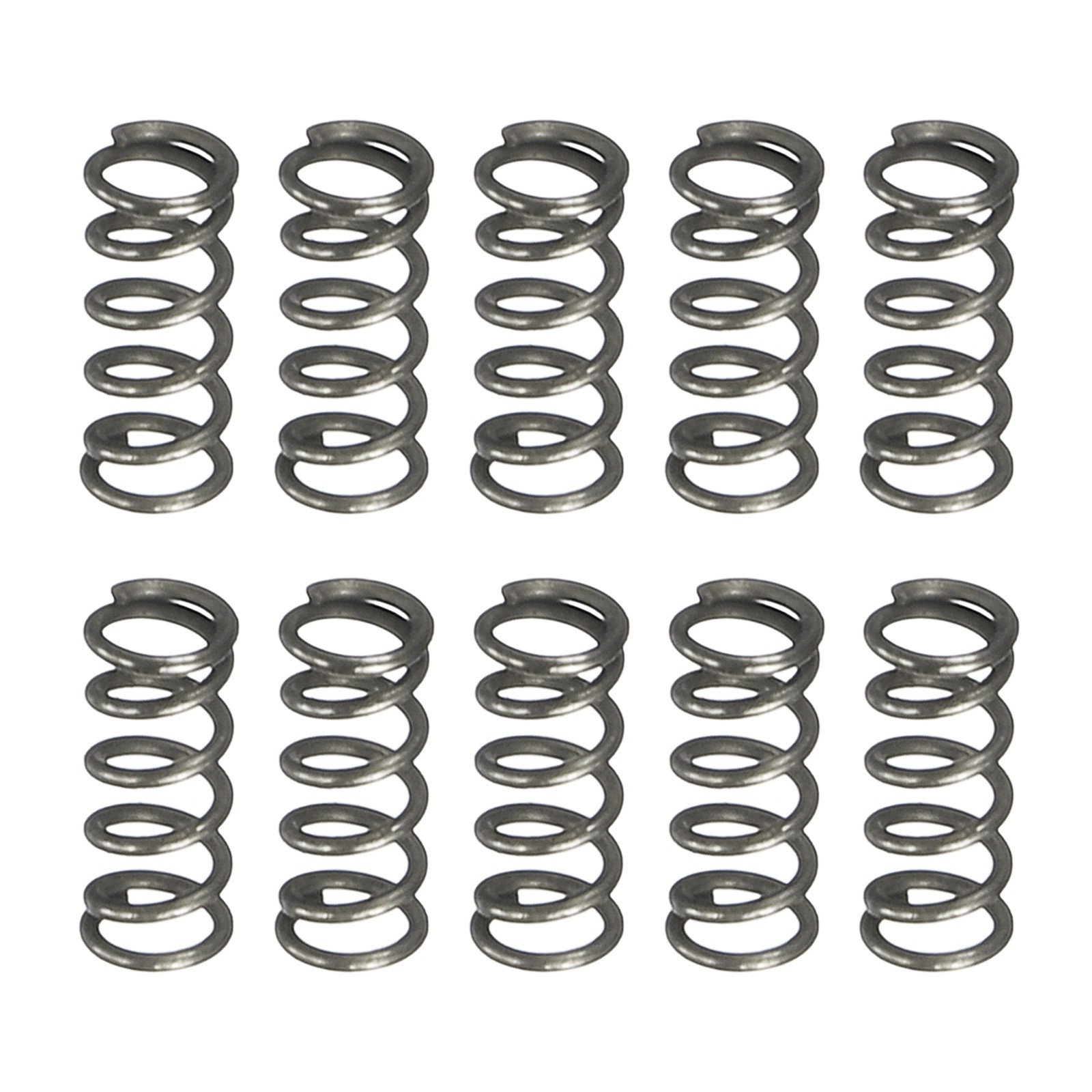10Pcs Compression Spring 2mm OD 0.3mm Wire Size 5mm Free Length Silver Tone