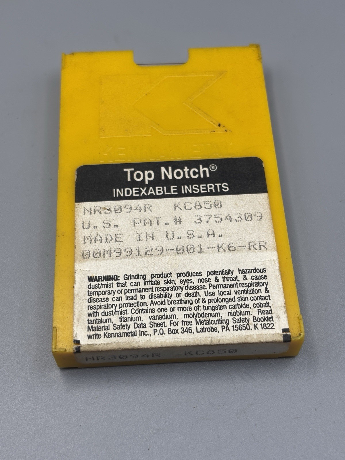 Kennametal NR3094R KC850 Top Notch Carbide Grooving Inserts .188 Full Rad (9pcs)