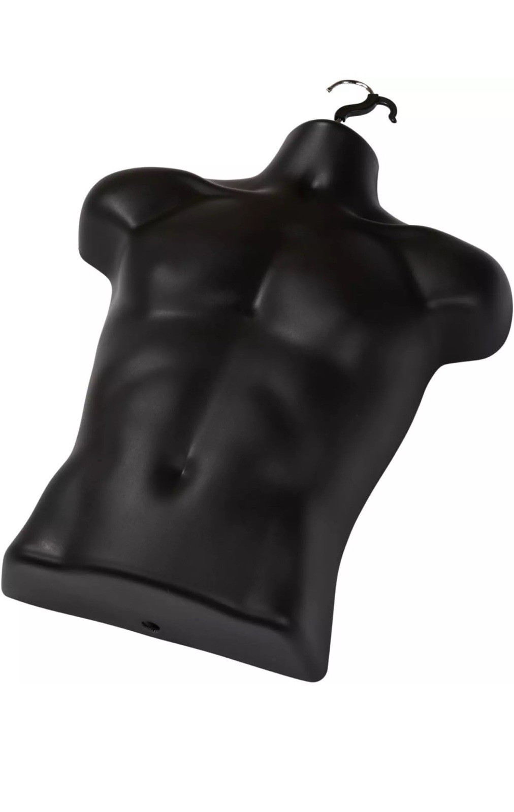 Torso Form Molded Man’s Shirt Frosted Fits S – L Hanging Male Mannequin Black