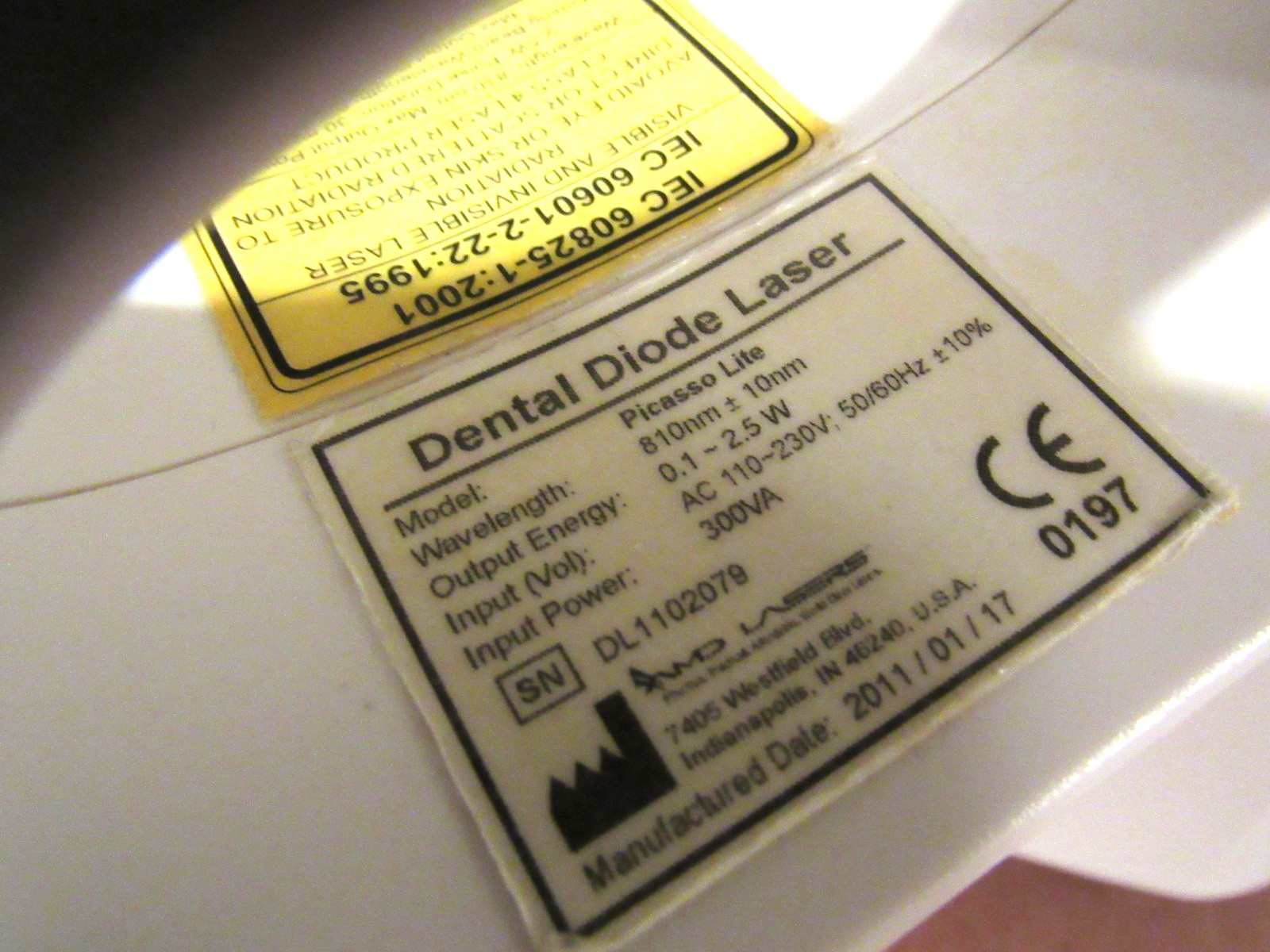 AMD Lasers Picasso Lite Soft-Tissue Dental Laser System parts or repair