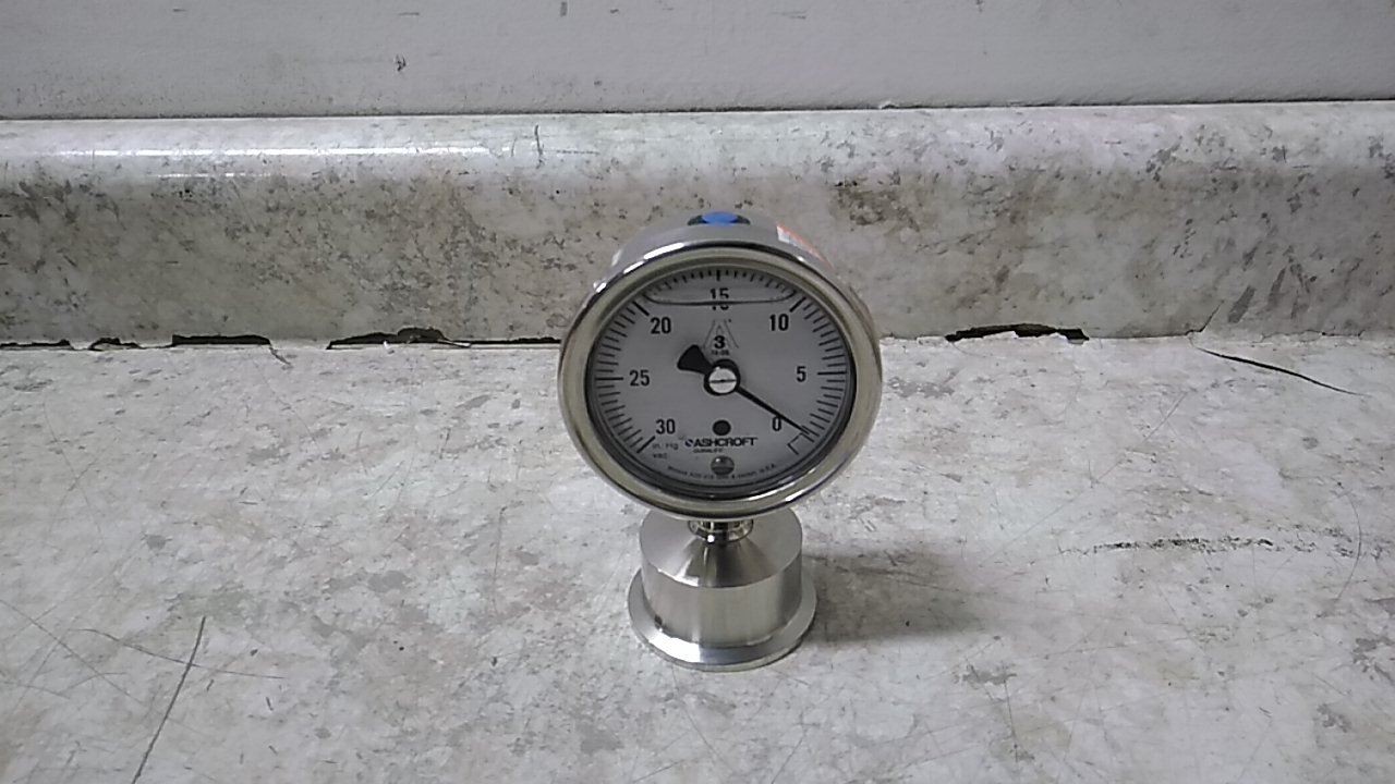 Ashcroft 25-1032S-L-15L-30IMV/0# 2.5 In Dial 0-30 In Hg Filled Sanitary Gauge