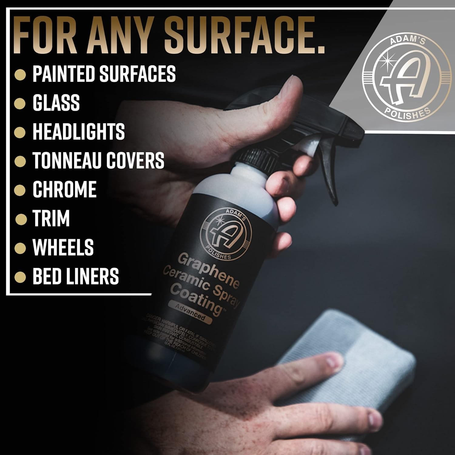 Adam’s Graphene Ceramic Spray Coating Kit 18+ Months Gloss for Cars Boats RV