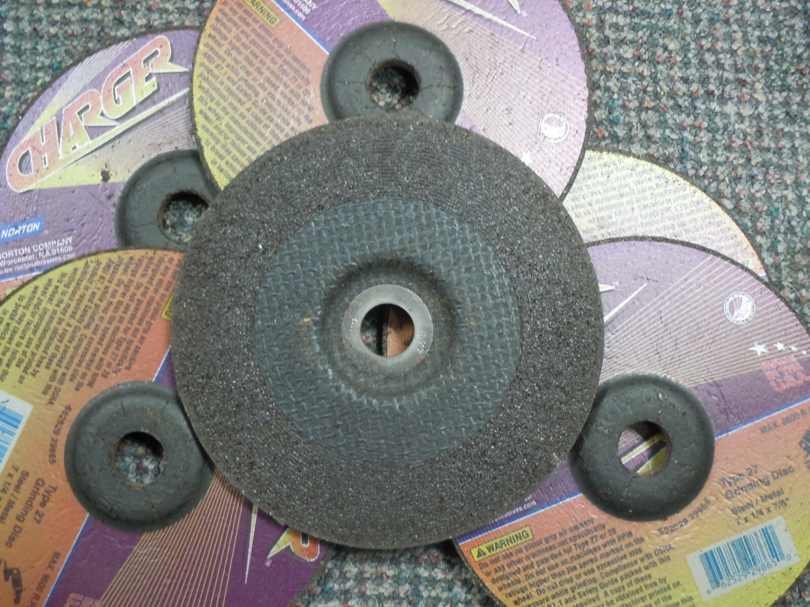 6 Norton Charger 7″ X 1/4″ X 7/8″ TY27 Depressed Center Grinding Wheels