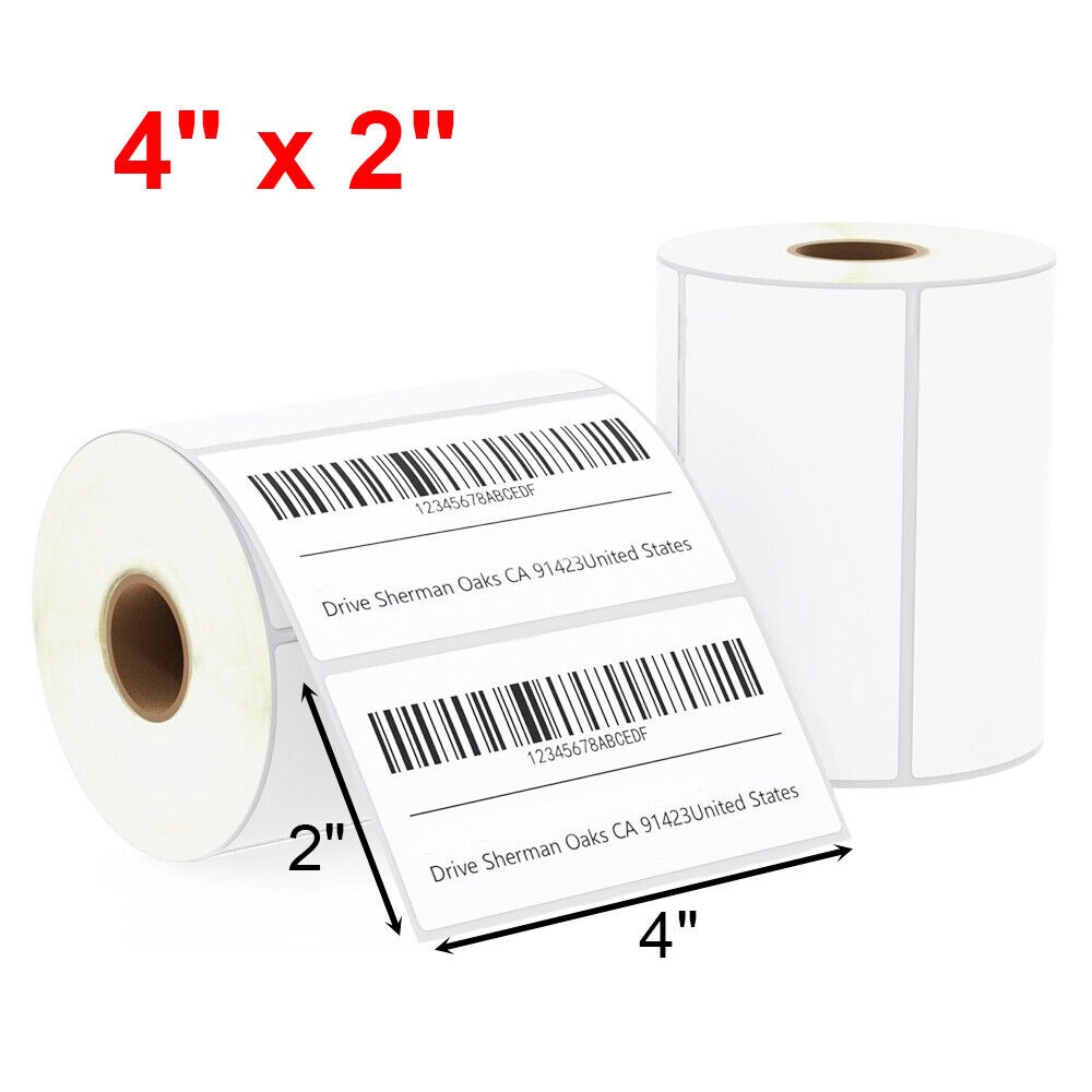 4”x2” Direct Thermal Shipping Labels 750 Labels Per Roll for For Zebra&Rollo