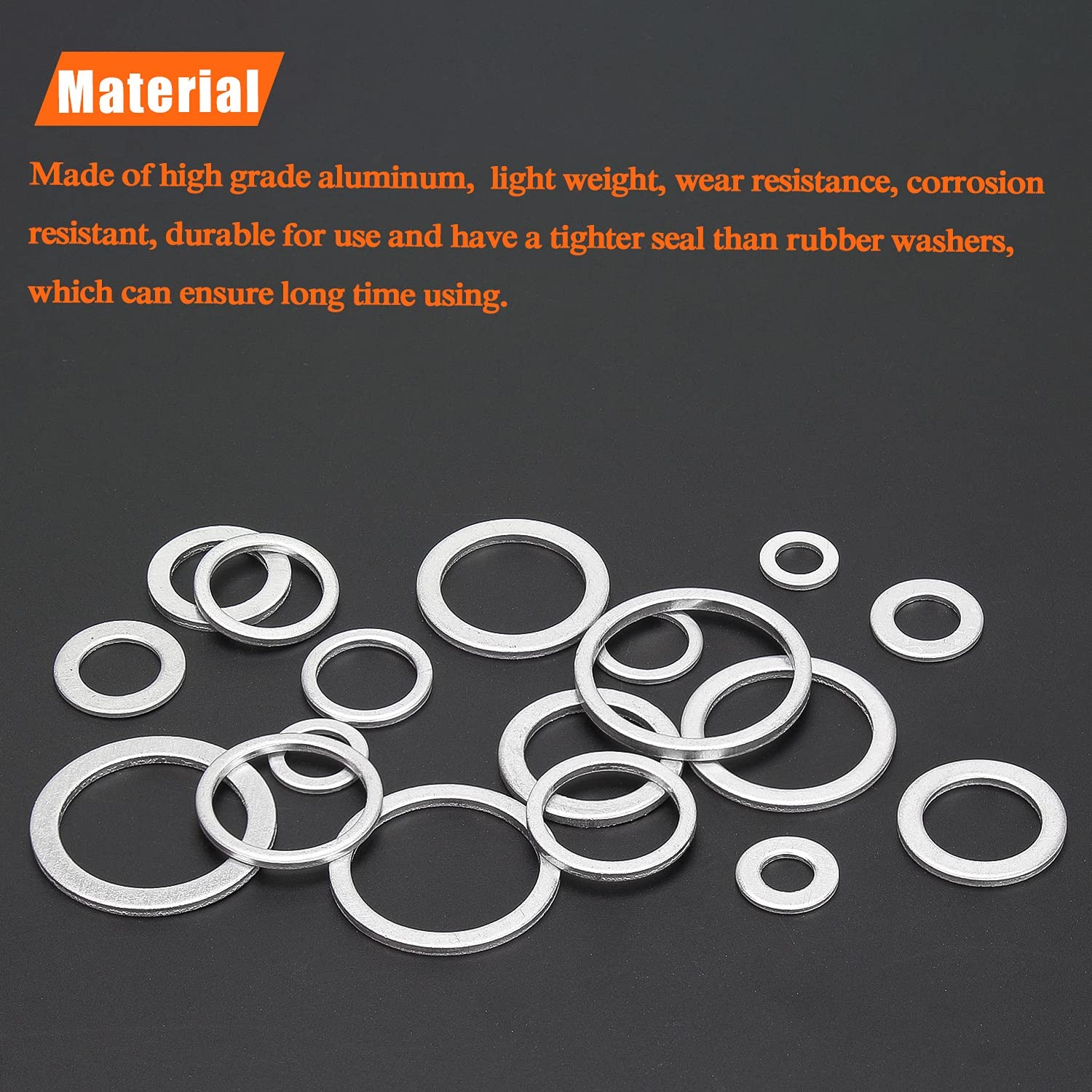 50 Pieces M14x20x1.5mm Automotive Drain Plug Gaskets Oil Crush Washers Alum…