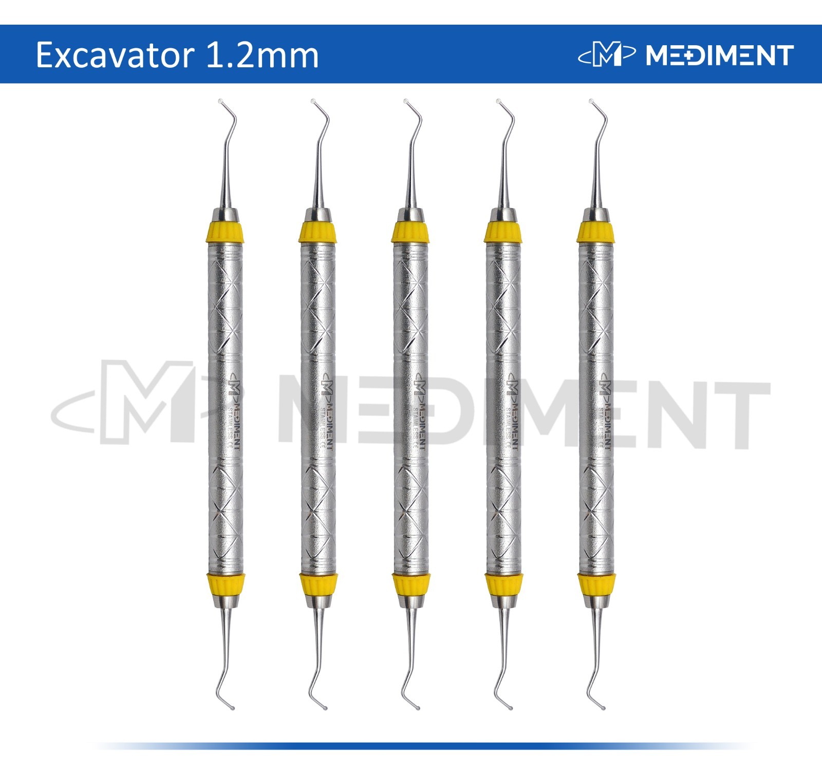 5 PCS DENTAL EXCAVATOR RESTORATIVE INSTRUMENTS SPOON EXCAVATORS 1.2MM