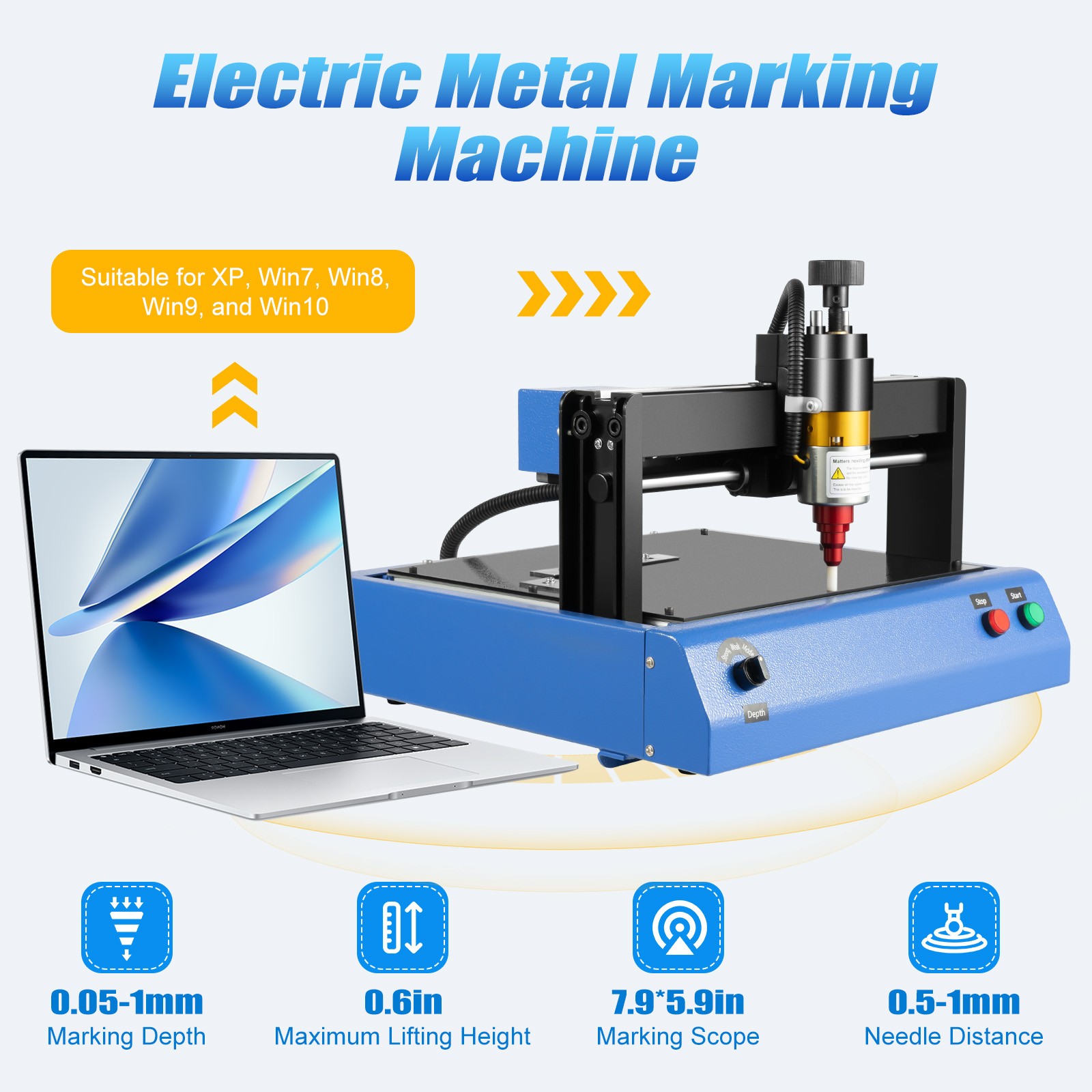 110V Electric Metal Marking Machine Dot Peen 200x150mm For Number Letter Label