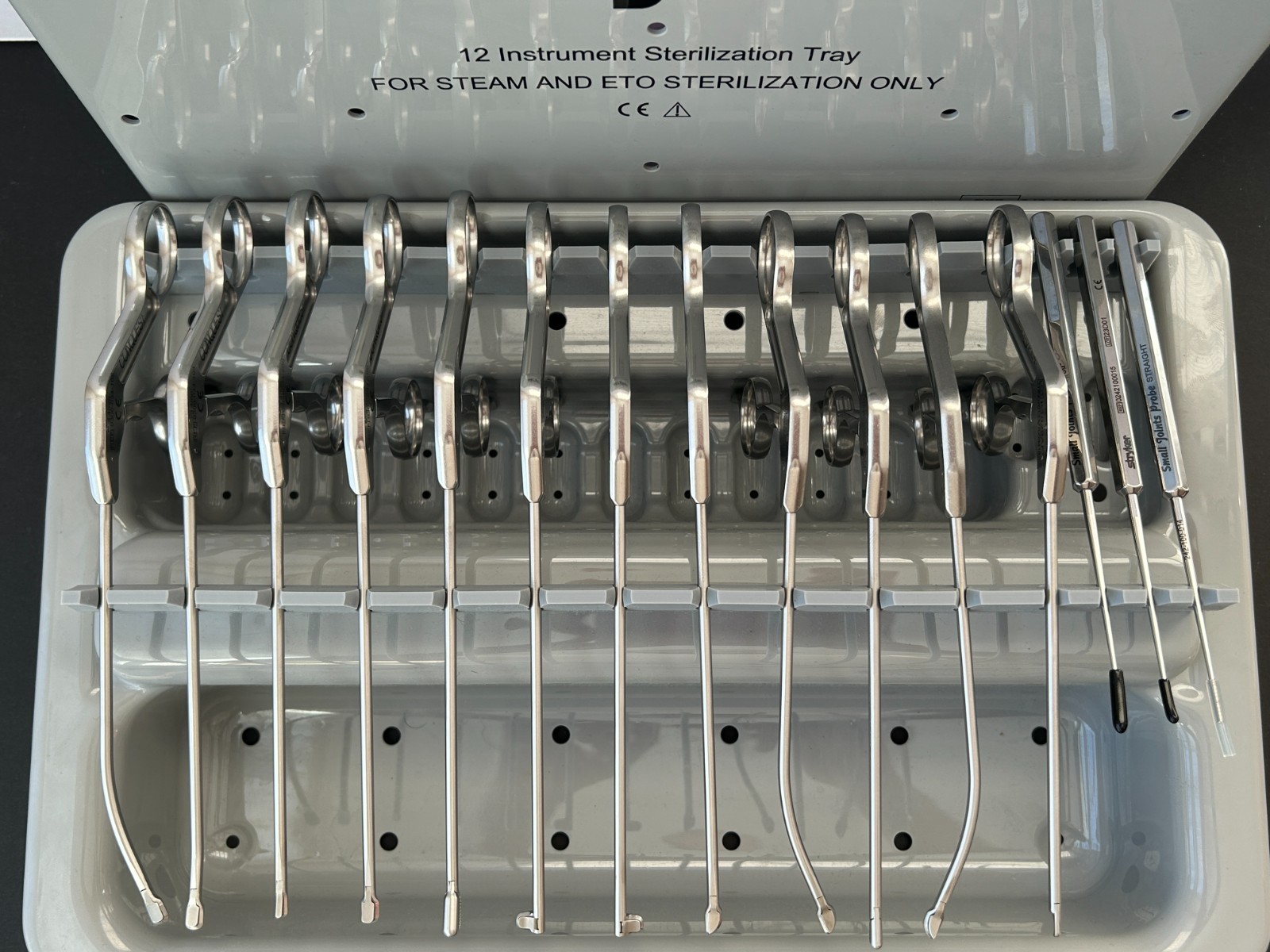 Stryker Conquest Set of 15 Arthroscopic Punches/Graspers/Probe W/ Tray Authentic