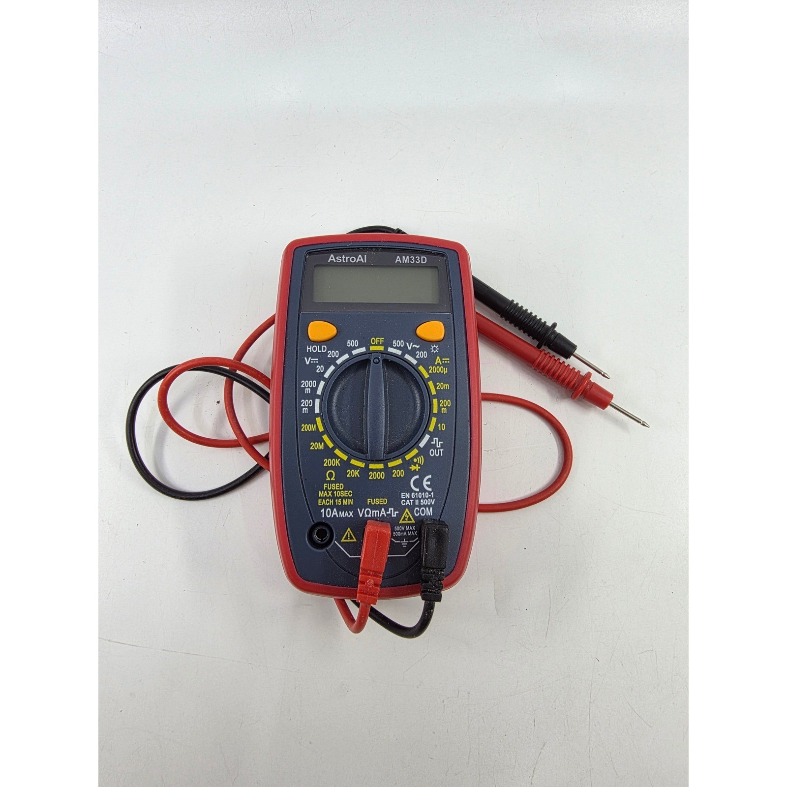 AstroAI AM33D Digital Multimeter Red Handheld Volt Meter AC/DC Voltage Tester