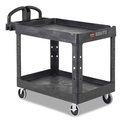 Rubbermaid Commercial Utility Cart, 500 lb Capacity, 25.9″x45.3″x33.3″, Black