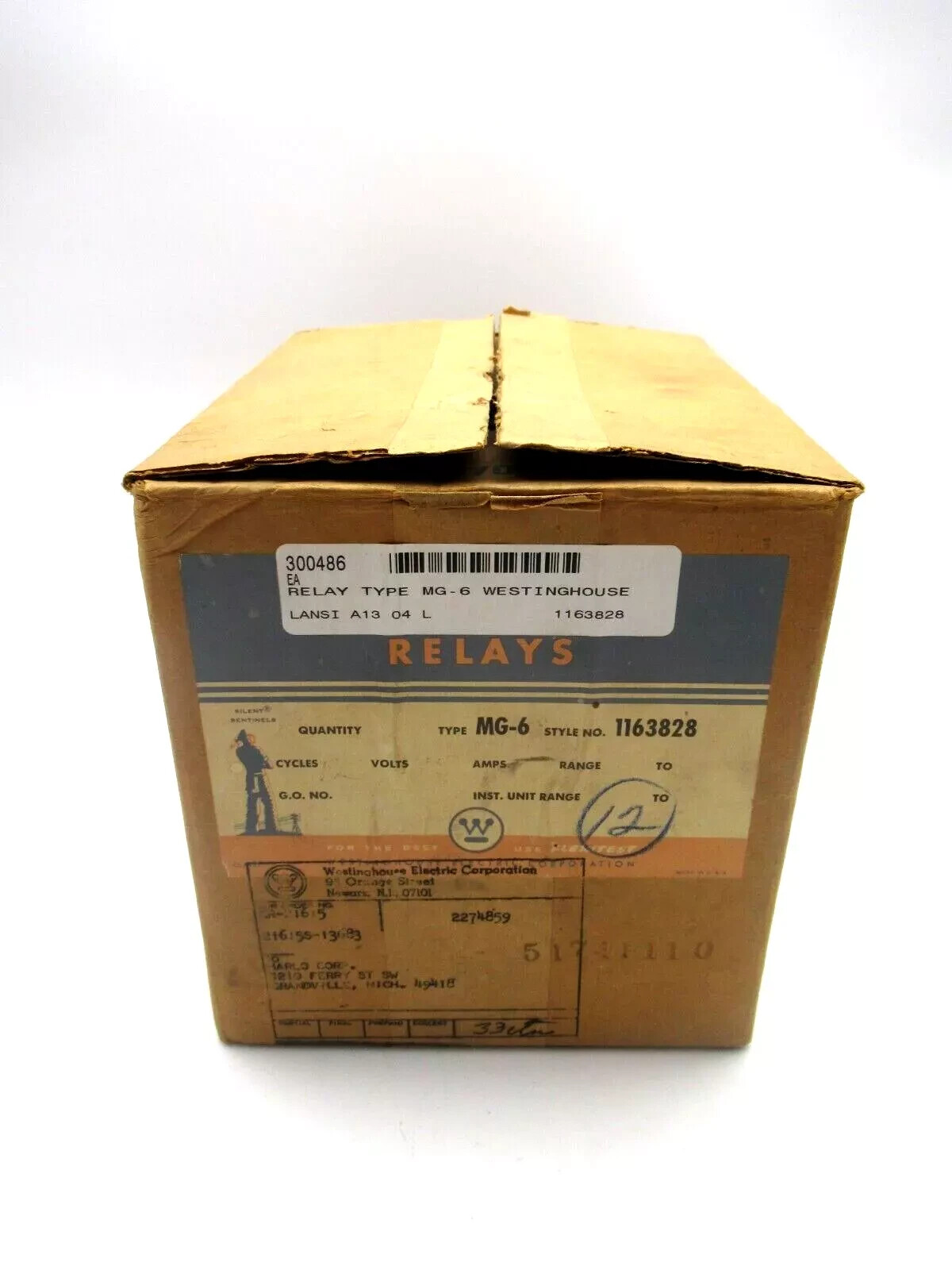 Westinghouse 1163828 MG-6 Contact Auxiliary Relay 125V *BRAND NEW*