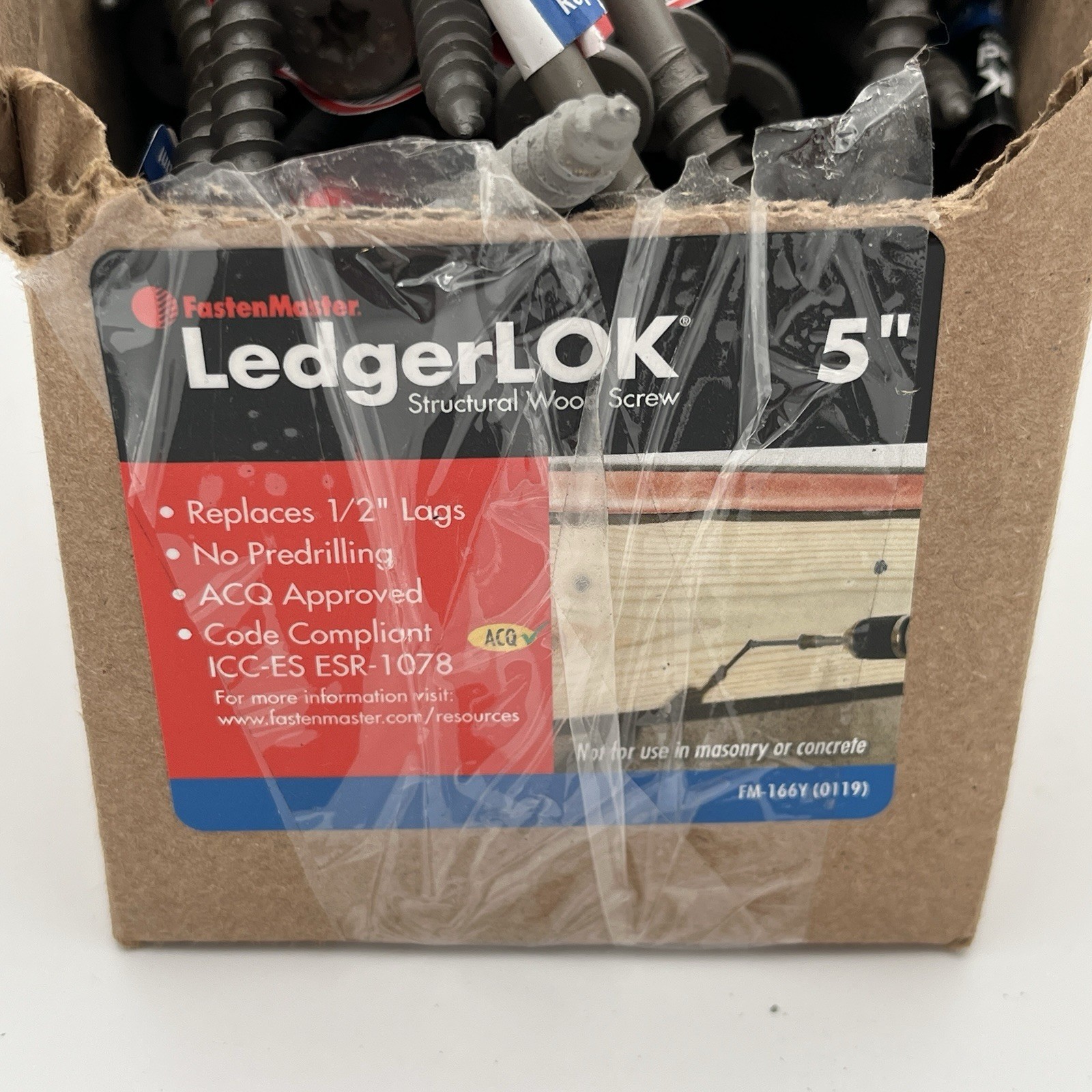 NEW!! 131 Pack FastenMaster LedgerLOK 5 Inch Flat Head Ledger Board Screws
