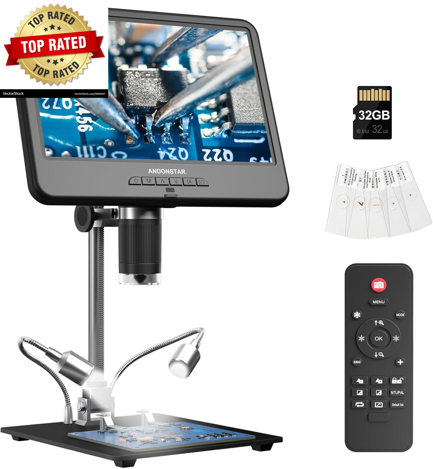 AD210 10.1 Inch LCD Digital Microscope for Adults, Soldering Microscope for Elec