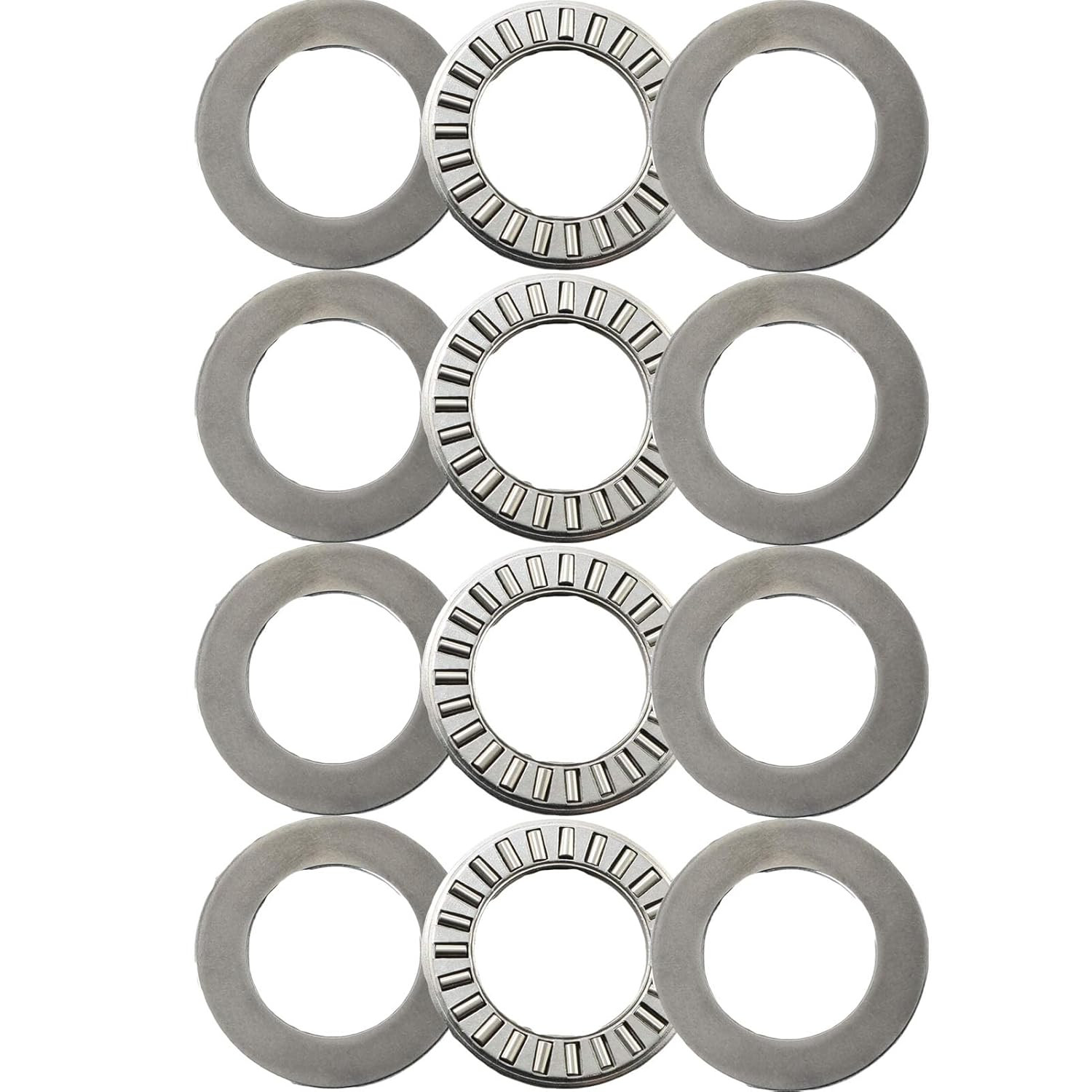 4 Sets NTA1220+2TRA, Thrust Needle Roller Bearings with Two Washers, ID 3/4″, OD