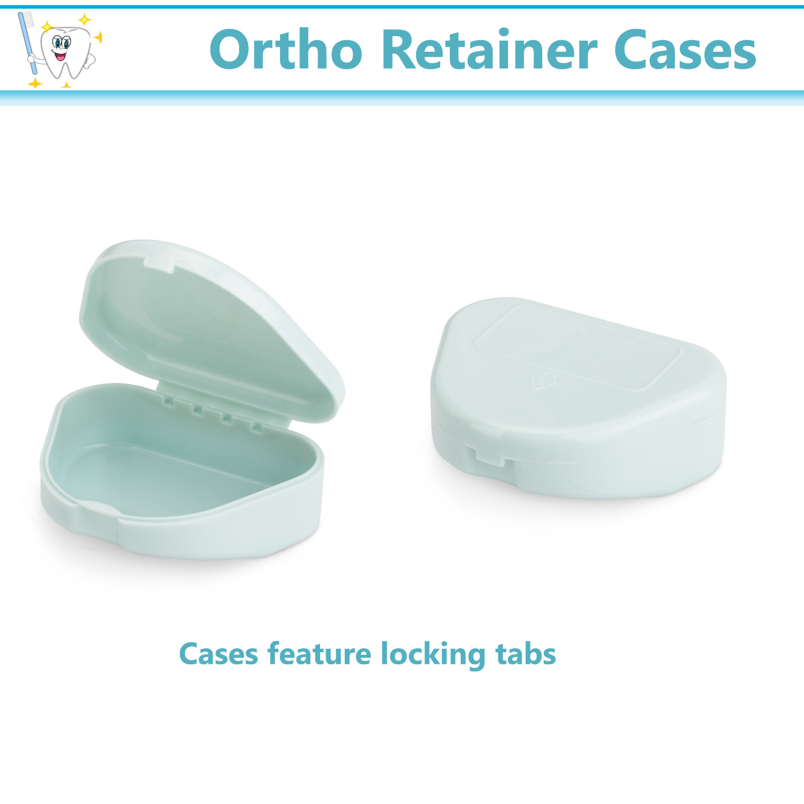 Dental Retainer Box Orthodontic Appliance Guard Snap closure, 1″ Assorted 100/Cs