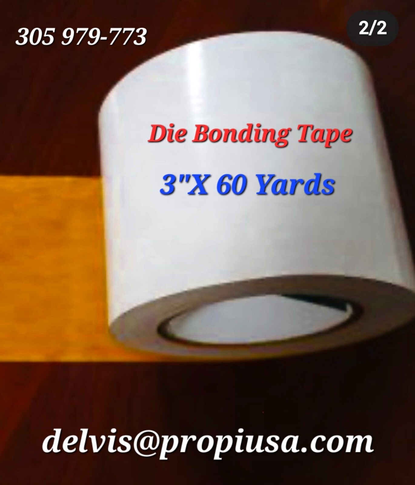 DIE BONDING TAPE 3 in x 180 FEET, Propi USA.com 3M