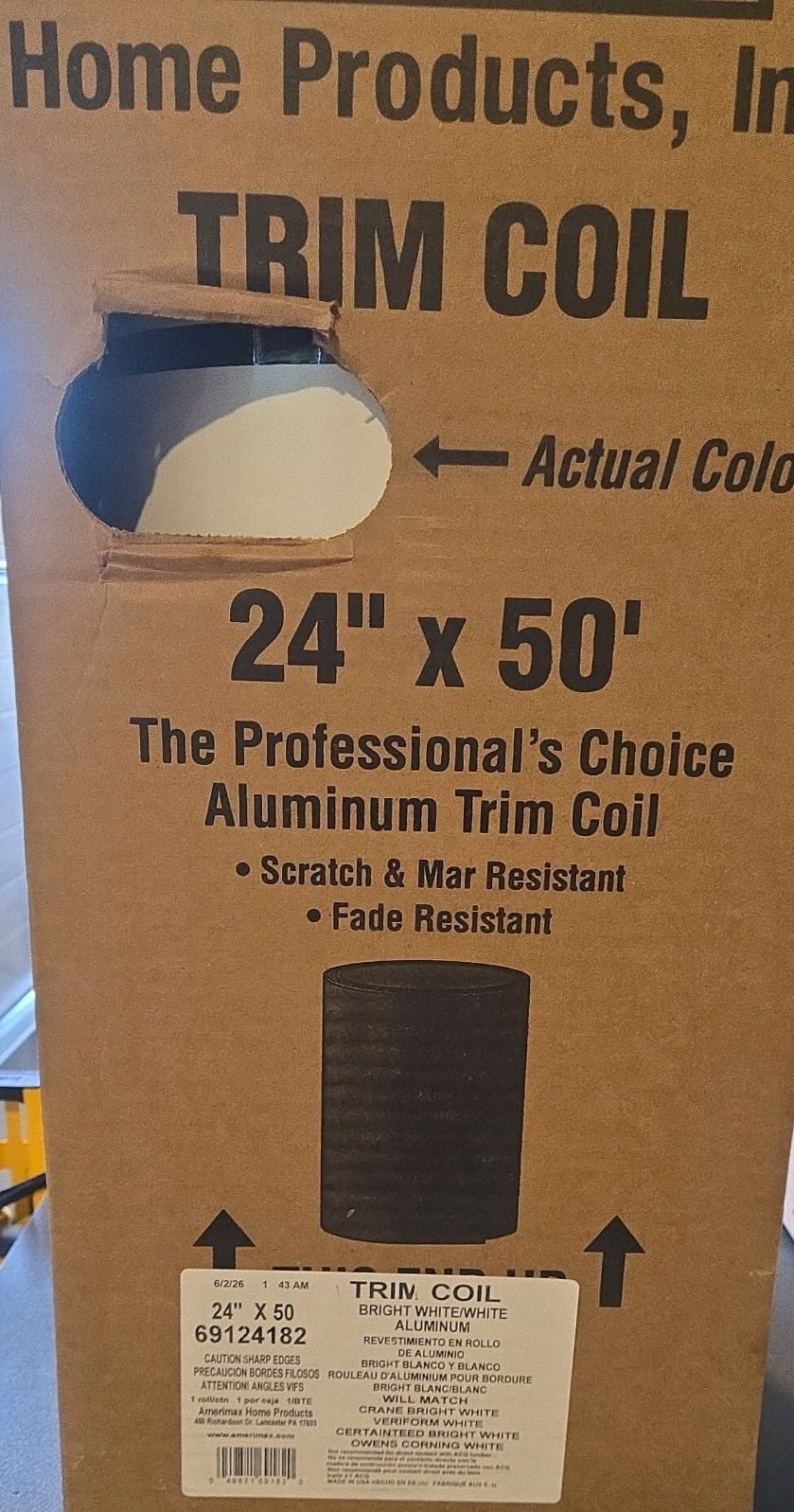 24 in. x 50 ft. Bright White Aluminum Trim Coil