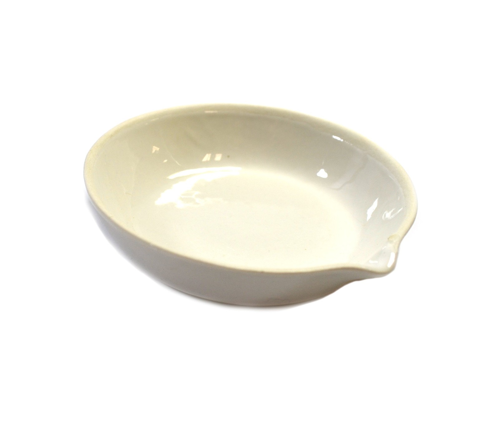 Eisco Labs Evaporating Basin – Porcelain – Flat Form with Spout – 50 ml