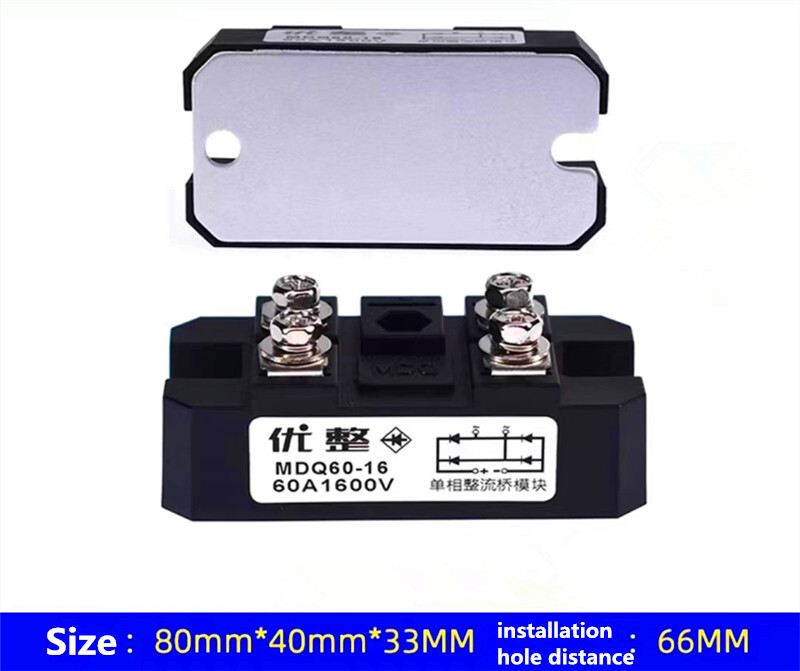 1Pc MDQ100A/200A/300A/400A/500A/1000A 1600V Single Phase Diode Bridge Rectifier