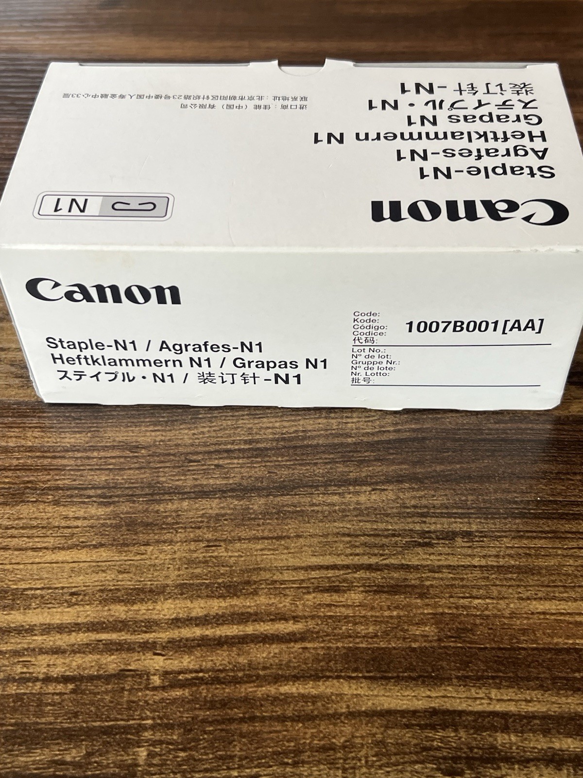 (2) Boxes Of 3 Cartridges Plus 1 Canon N1 Staples Genuine OEM 1201C 1007B001AA