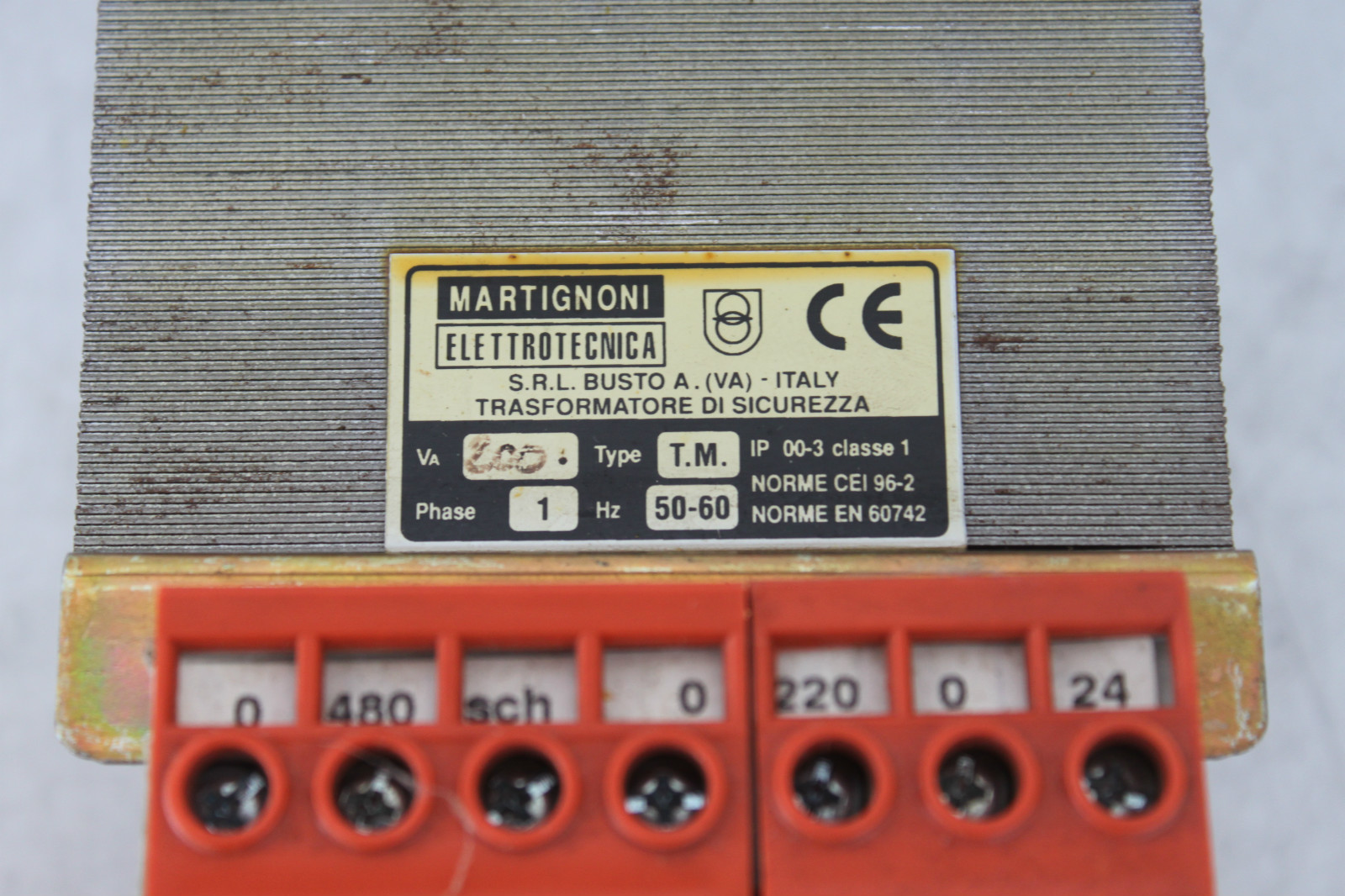 MARTIGNONI ELETTROTECNICA TRANSFORMER 200VA TM IP 00-3