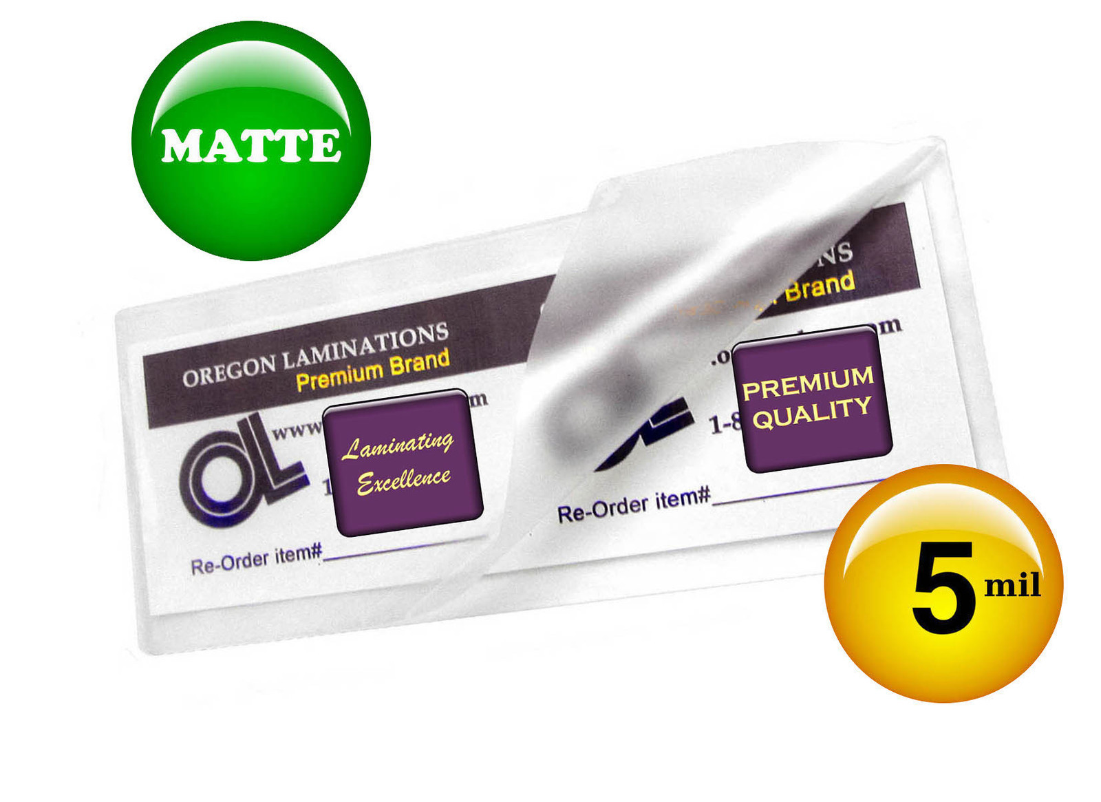 500/pack MATTE 2-3/8 x 8-1/2 Hot 5 Mil Large Bookmark Laminating Pouches