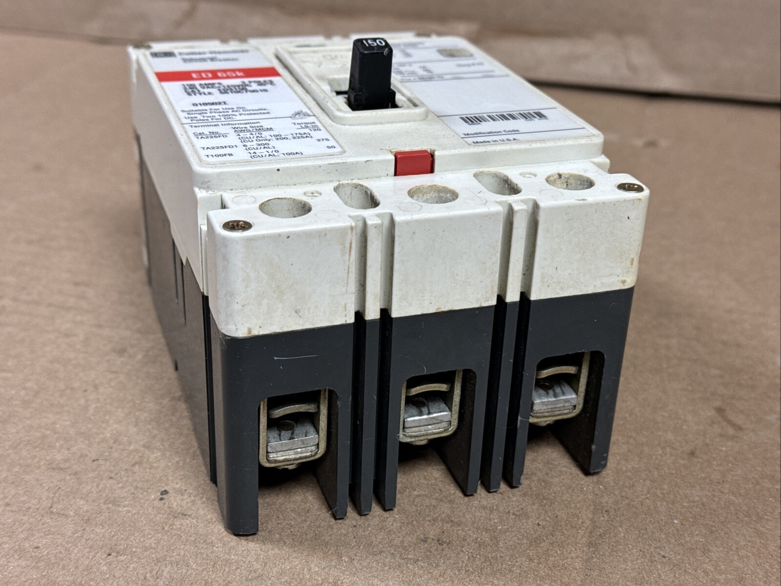 Cutler Hammer ED3150 150A Circuit Breaker 150 Amp 3 Pole 240V ED 65K FAST SHIP