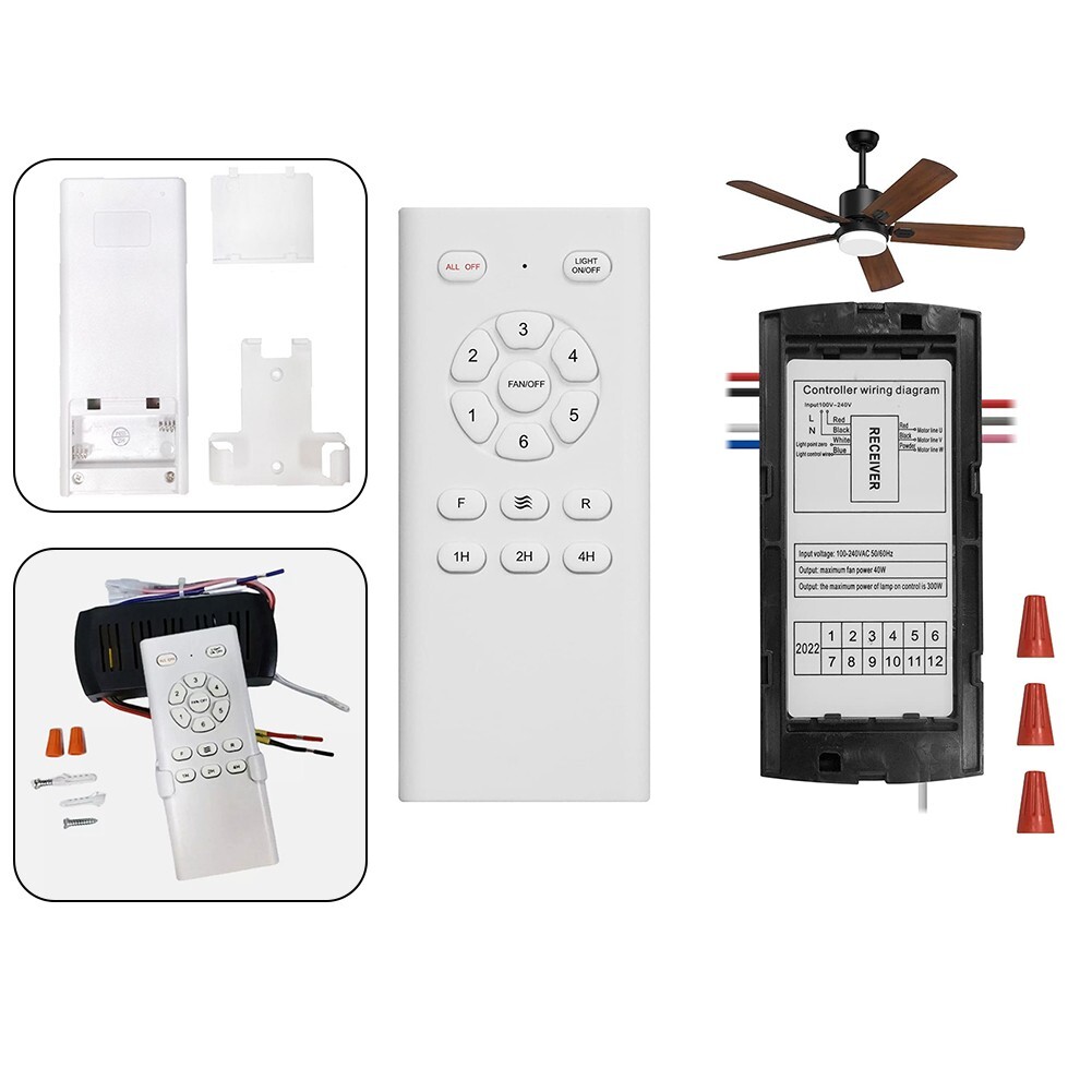 DC Output Ceiling Fan Receiver With 6 Speed Remote Control Functionality
