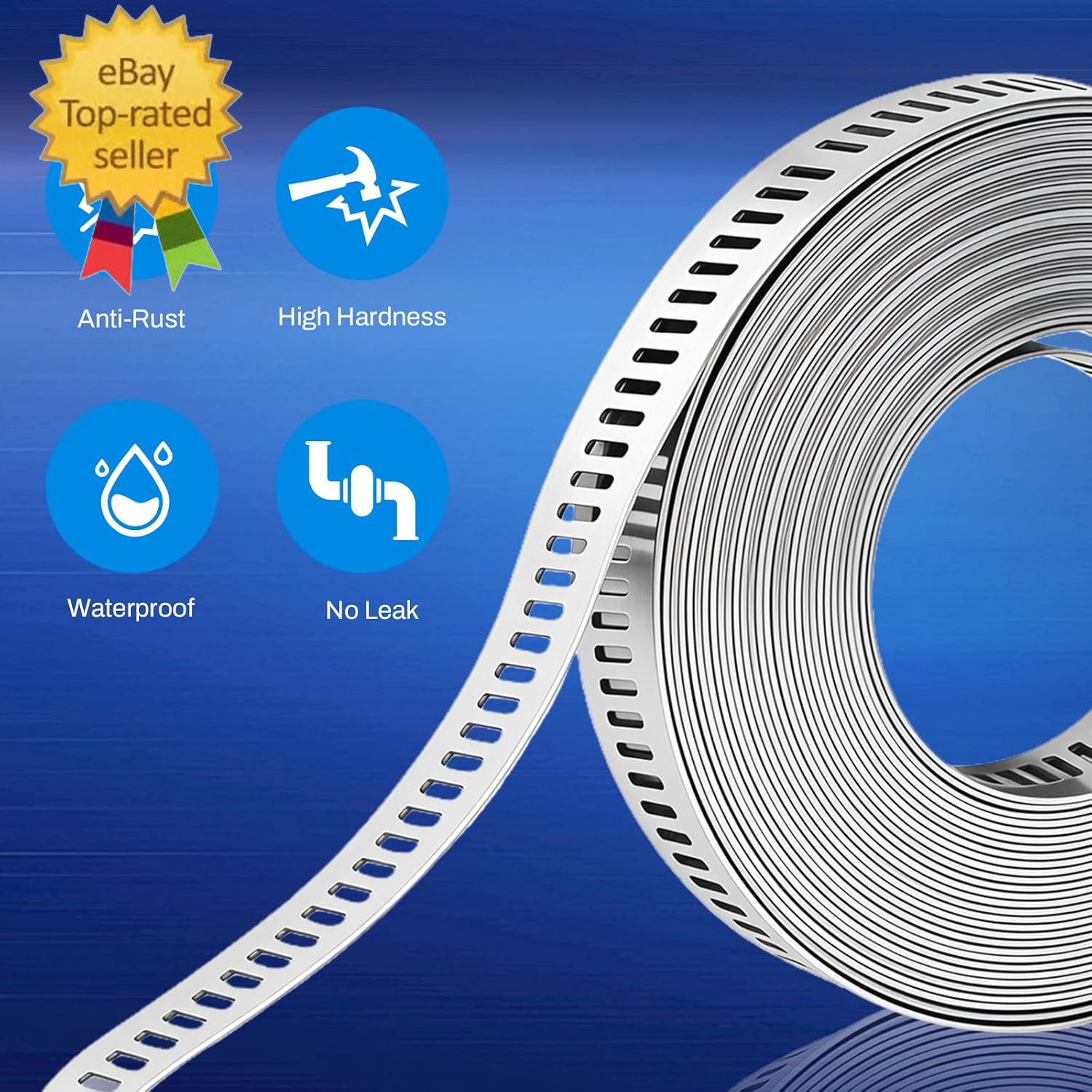 16 FT DIY Hose Clamps Assortment Kit,304 Stainless Steel Hose Clamps，Worm Gear D